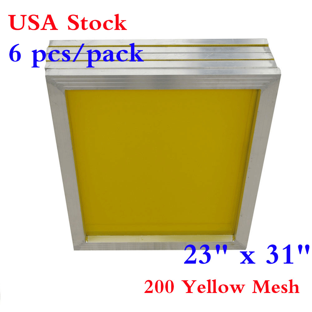 6Pack 23″ x 31″ Aluminum Silk Screen Printing Frame With 200 Yellow Mesh