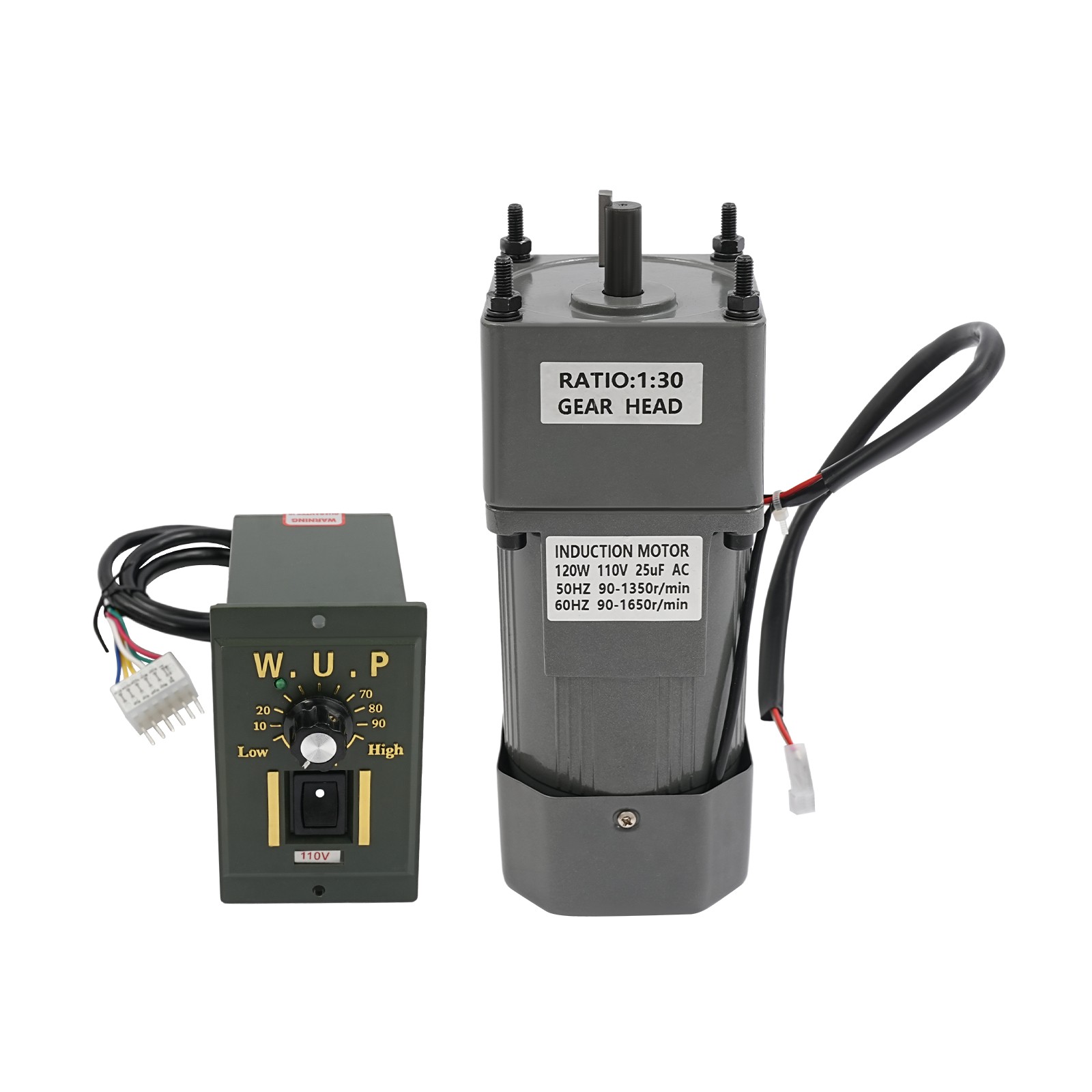 AC Gear Motor Electric Motor Variable Speed Controller 0-45 RPM 1:30 110V 120W