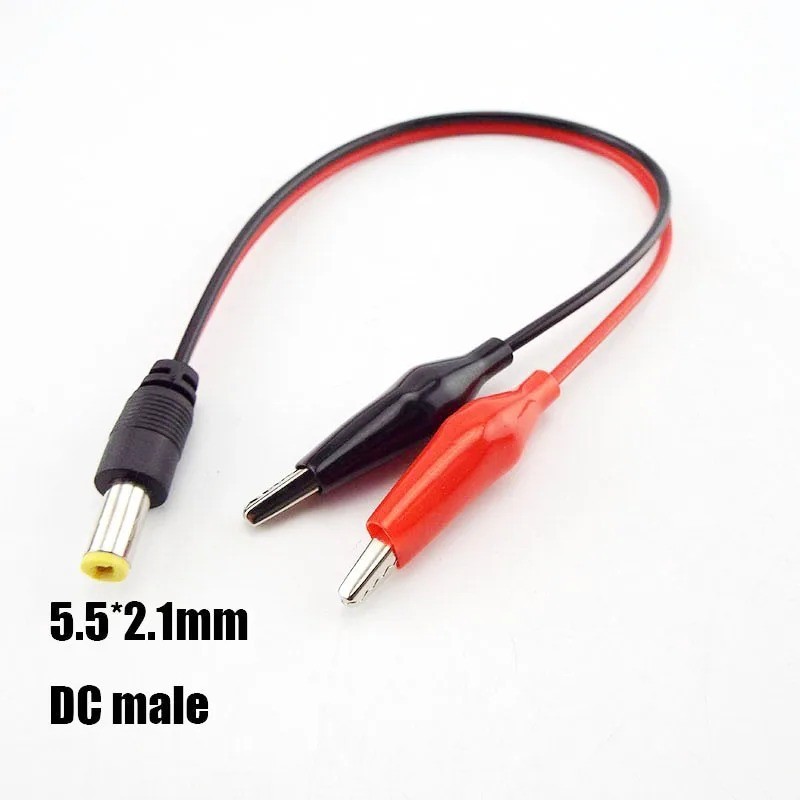 12V DC Power Cable 5.5×2.1mm Plug Male Female to Alligator Clip Test Lead