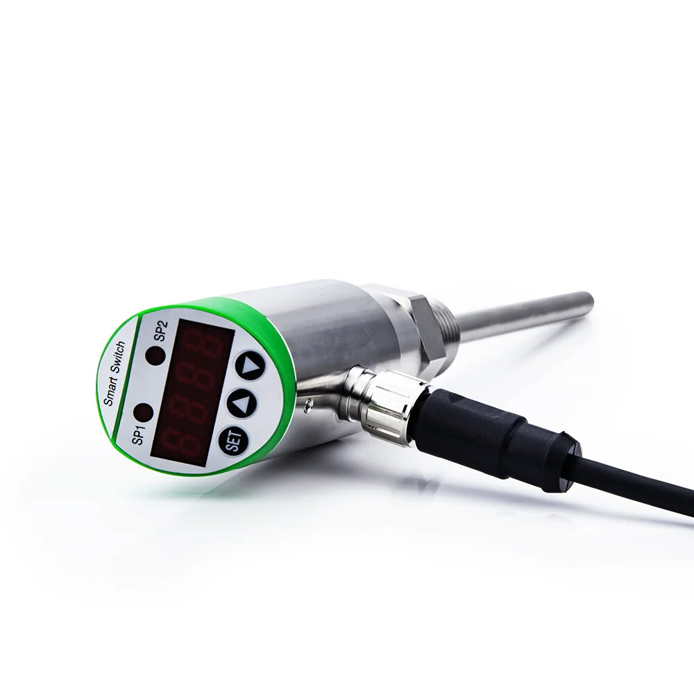 Temperature Switch Intelligent G1/2 PNP NPN 4-20mA 0.5%FS 2m Cable 304 Steel Kit