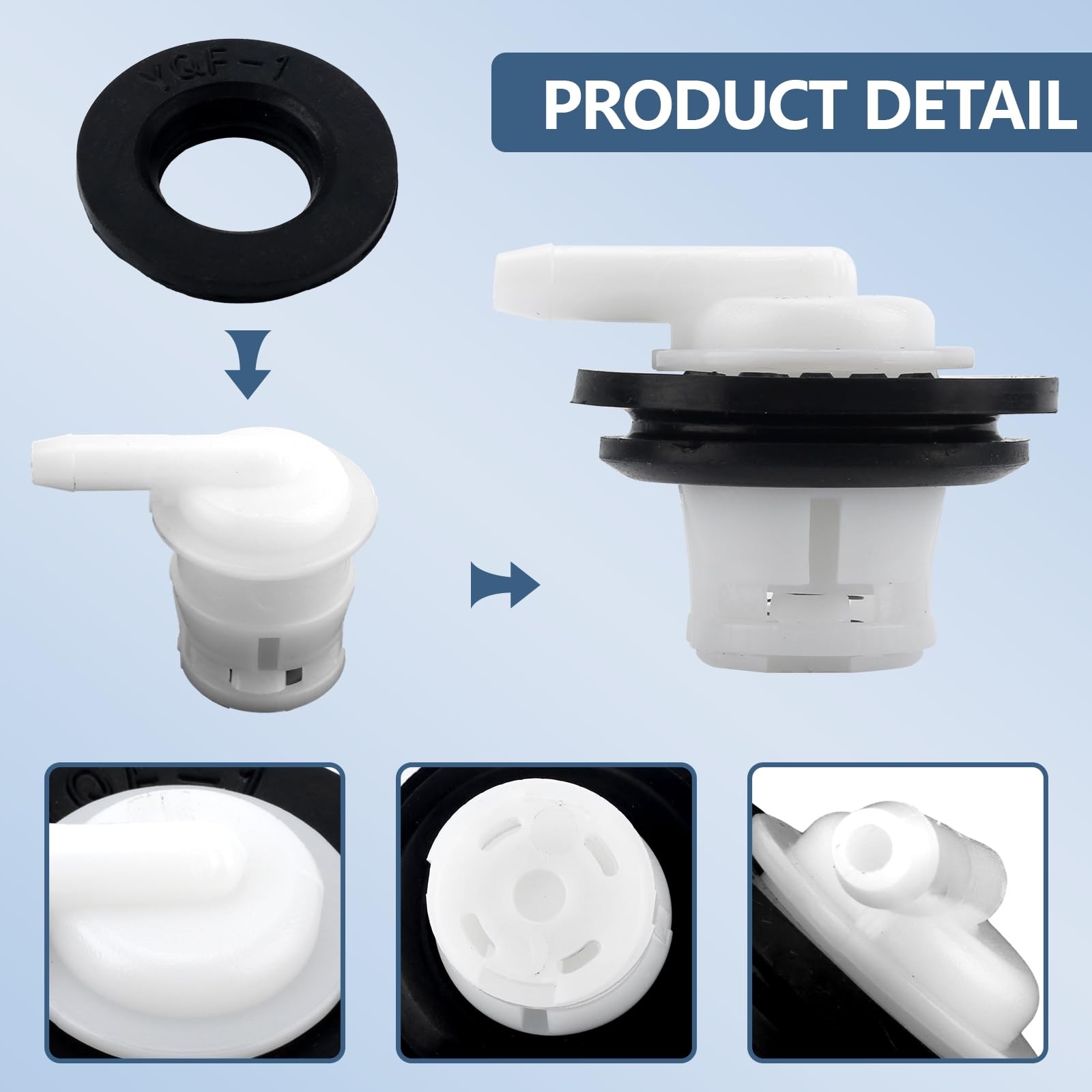 2 PCS Fuel Tank Vent Valve with Grommet Kit, Universal Gas Vent…