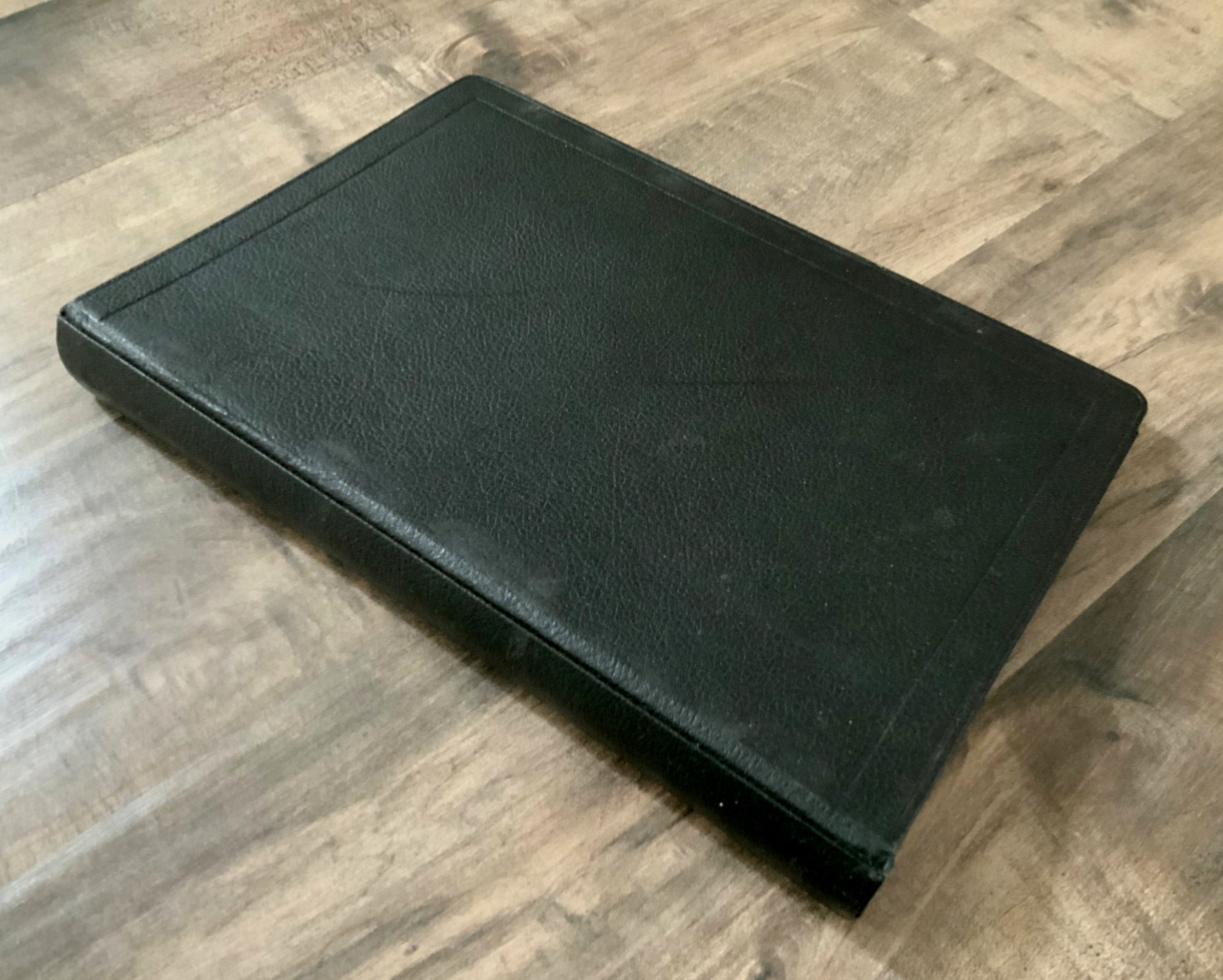 Vintage BOORUM PEASE Black Pebble ACCOUNT RECORD BOOK (4) Ring BINDER 14.5×10