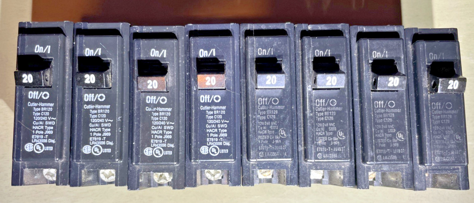 (8) New Eaton BR120 Thermal Magnetic Circuit Breaker, Lot of 8 ***FREE SHIPPING