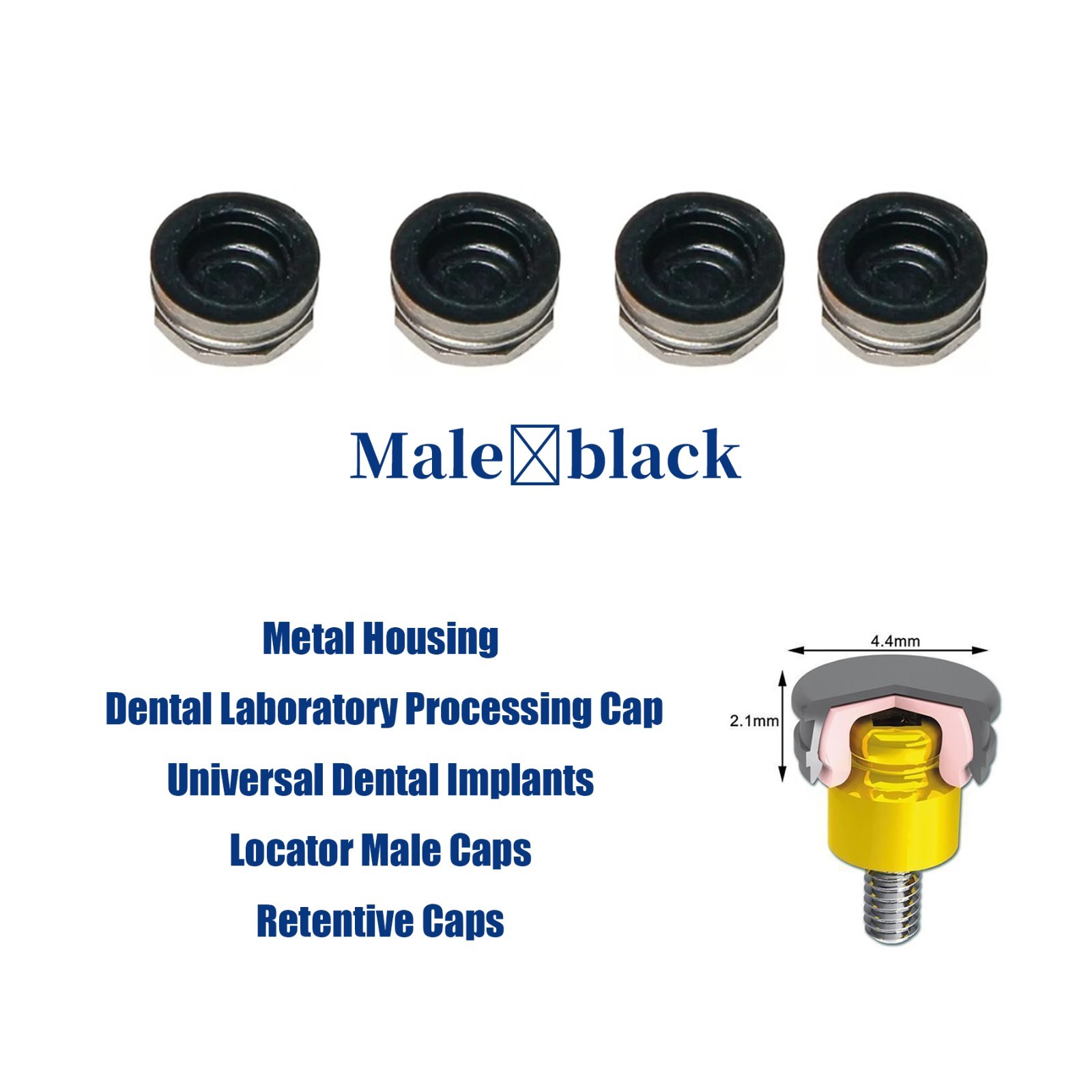 Locator Abutment for Hiossen ET DIO UF/Snucone Regular Overdenture Retention Cap