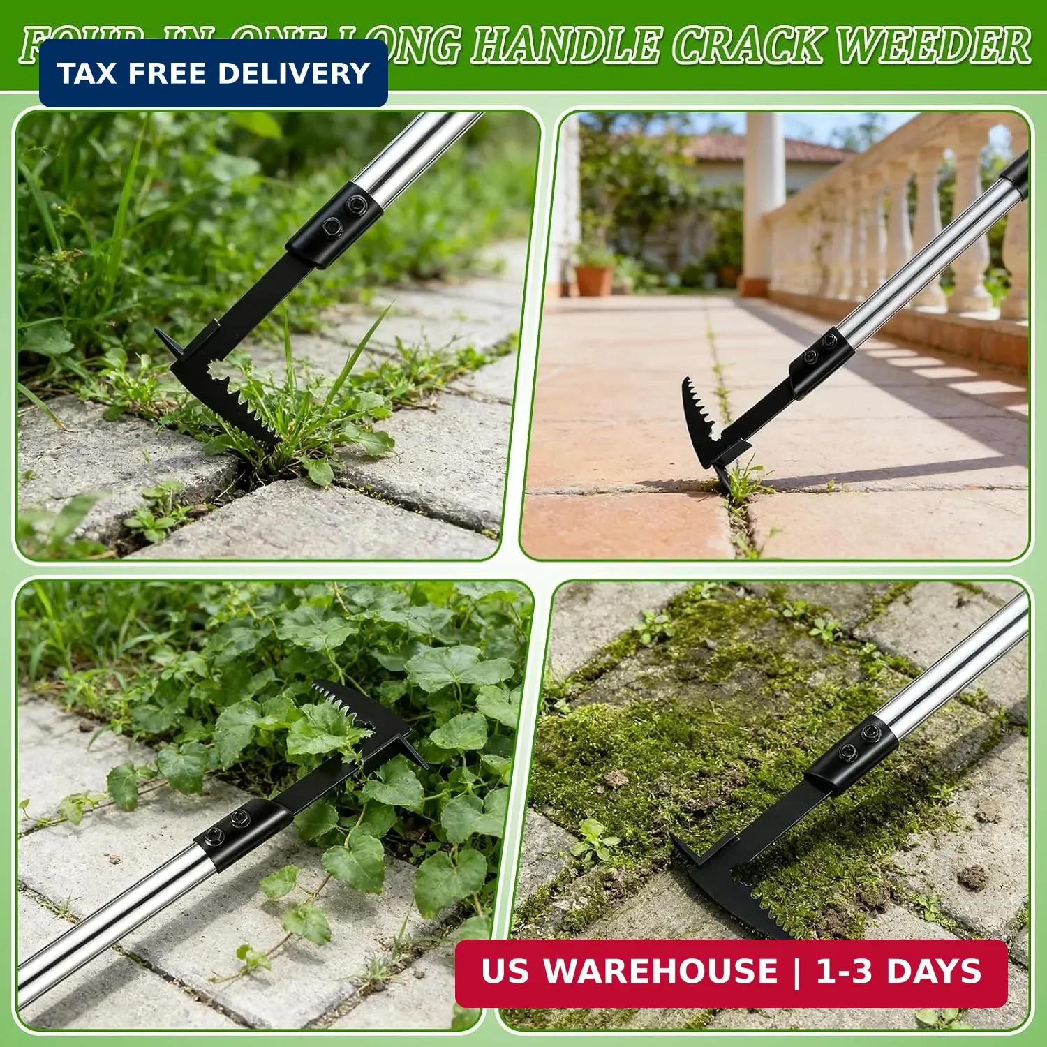 Crack Weeder – Manganese Steel Manual Crevice Weeding Tool, Adjustable Long Hand