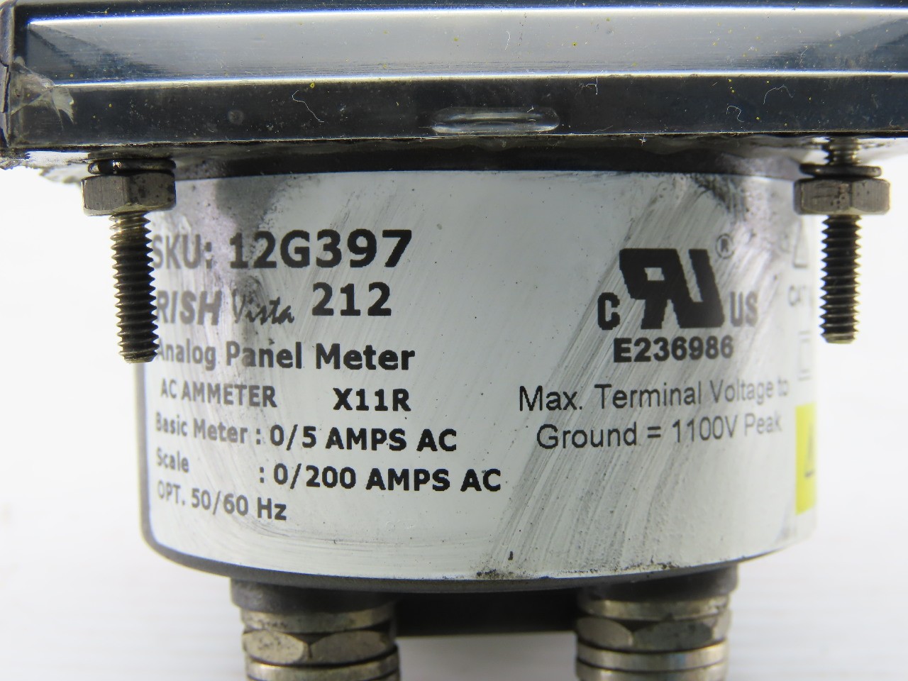 Rish Vista 12G397 Analog Panel Meter 0/200Amps AC