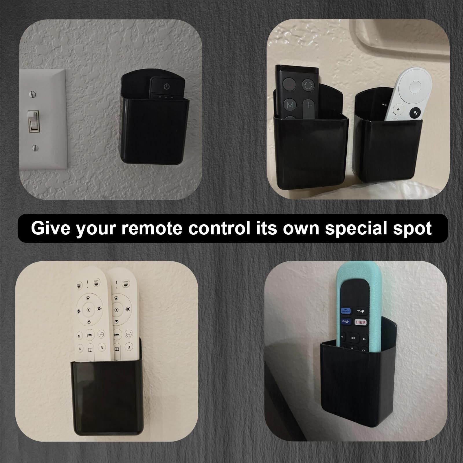 2Pcs Remote Holder Wall Mount, Remote Control Holder for AC TV, Wall Mount Bo…