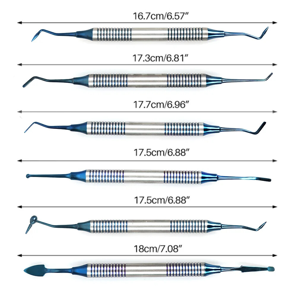 6Pcs/Set Dental Composite Resin Filling Spatula Repair Restorative Instruments