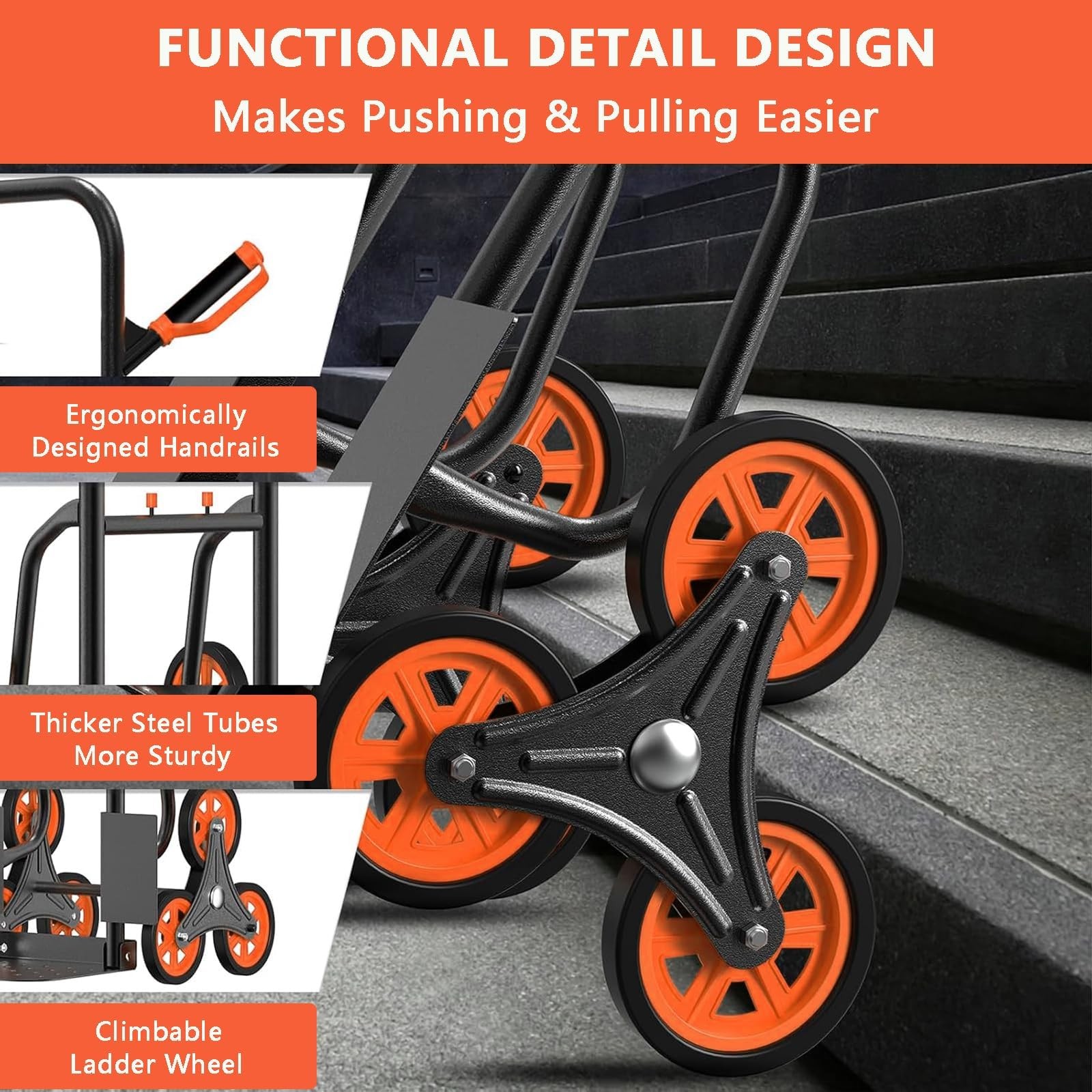 Stair Climber Hand Truck Dolly Heavy Duty Stair Climbing Cart 440 Lbs Capacity