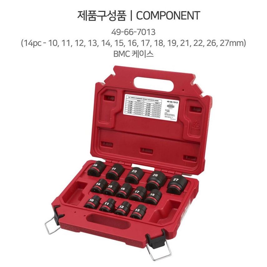Milwaukee 49-66-7013 SHOCKWAVE 1/2″ Drive Standard Socket Set 14pc