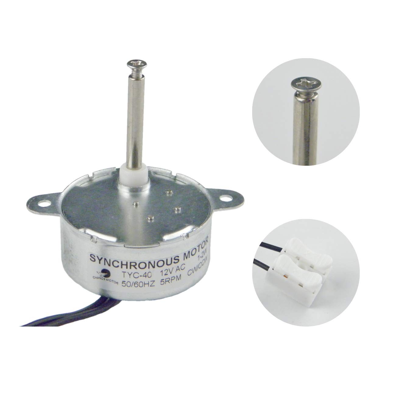 Synchronous Motor Tyc40 Ac 12v 5rpm Shaft Length 33mm For Christmas Decoration M