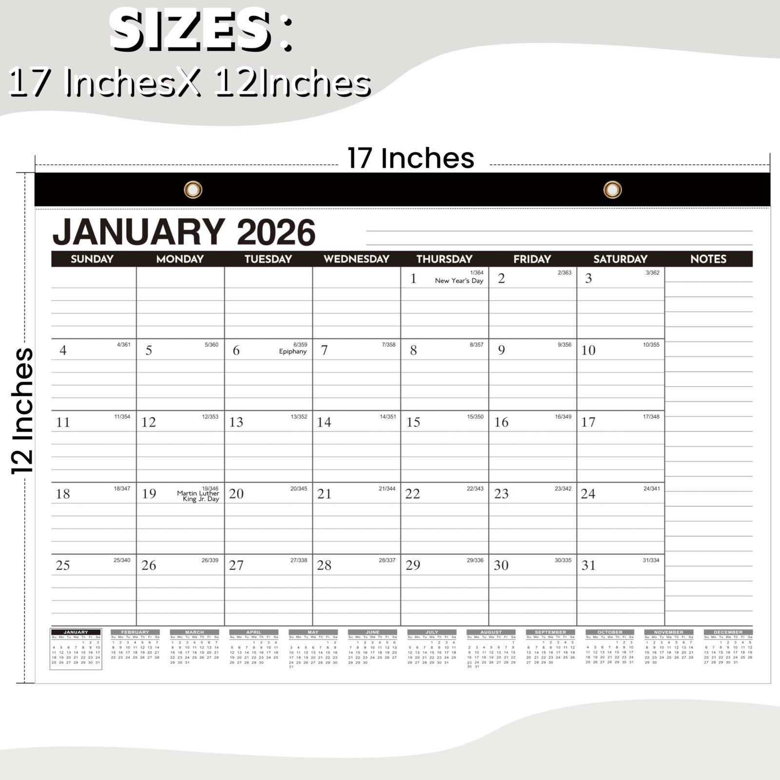 Desk Calendar 2026-2027 – 21 Months Wall Calendar, Until June 2027, 17″ x 12″…