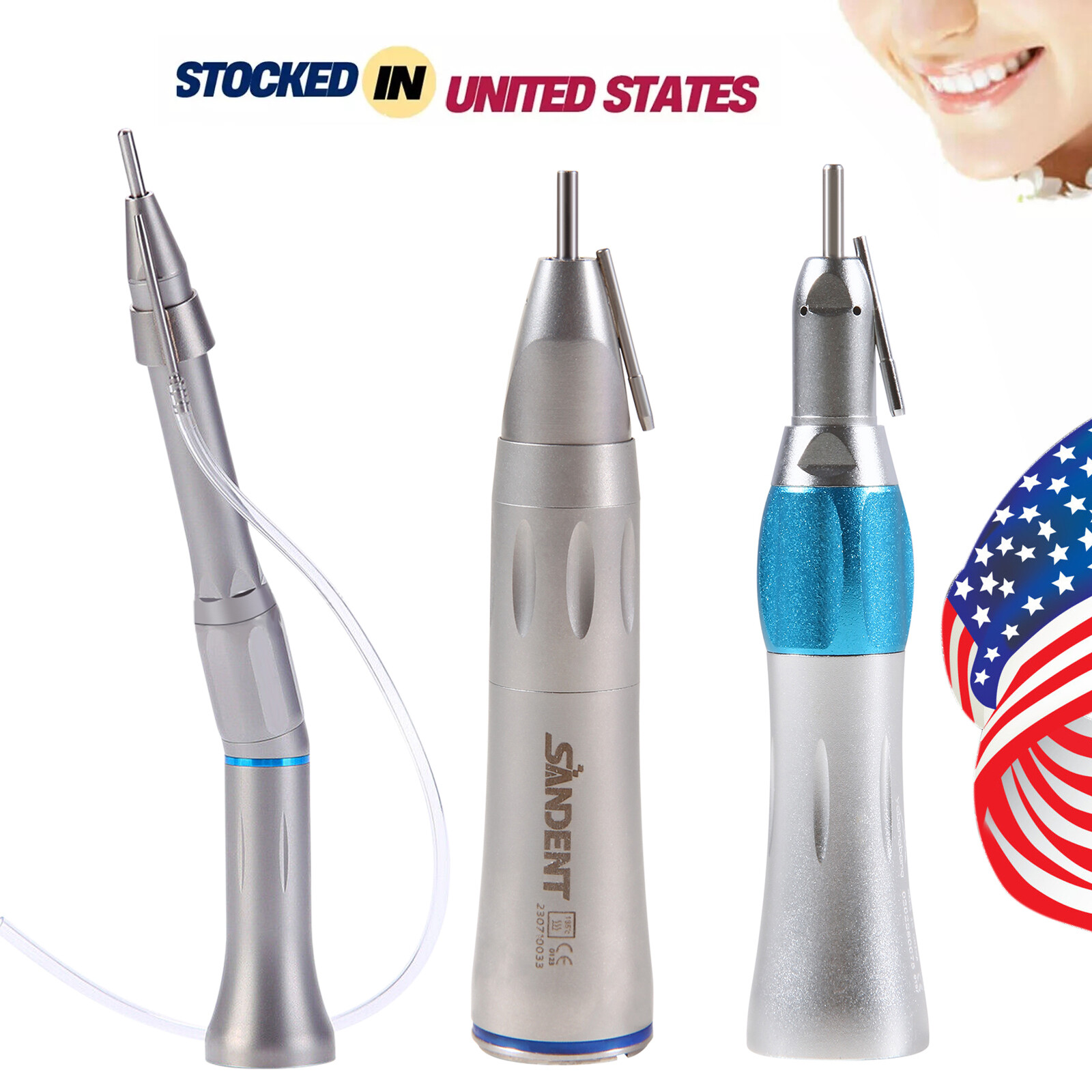 Dental Surgical 20° Straight Handpiece 1:1 Nose Cone External Irrigation