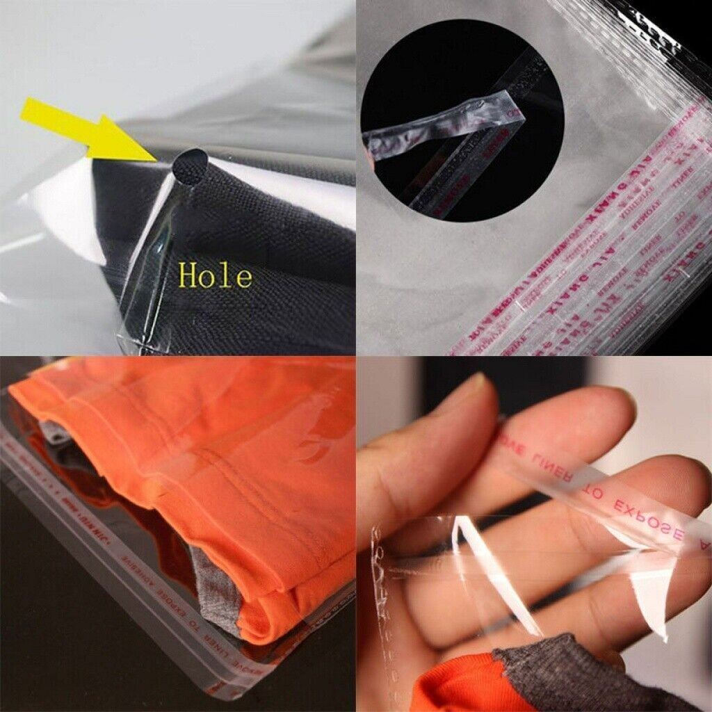 Resealable OPP Bags 1 Mil Thick – 7 Sizes, Crystal Clear Self Adhesive Poly Bags