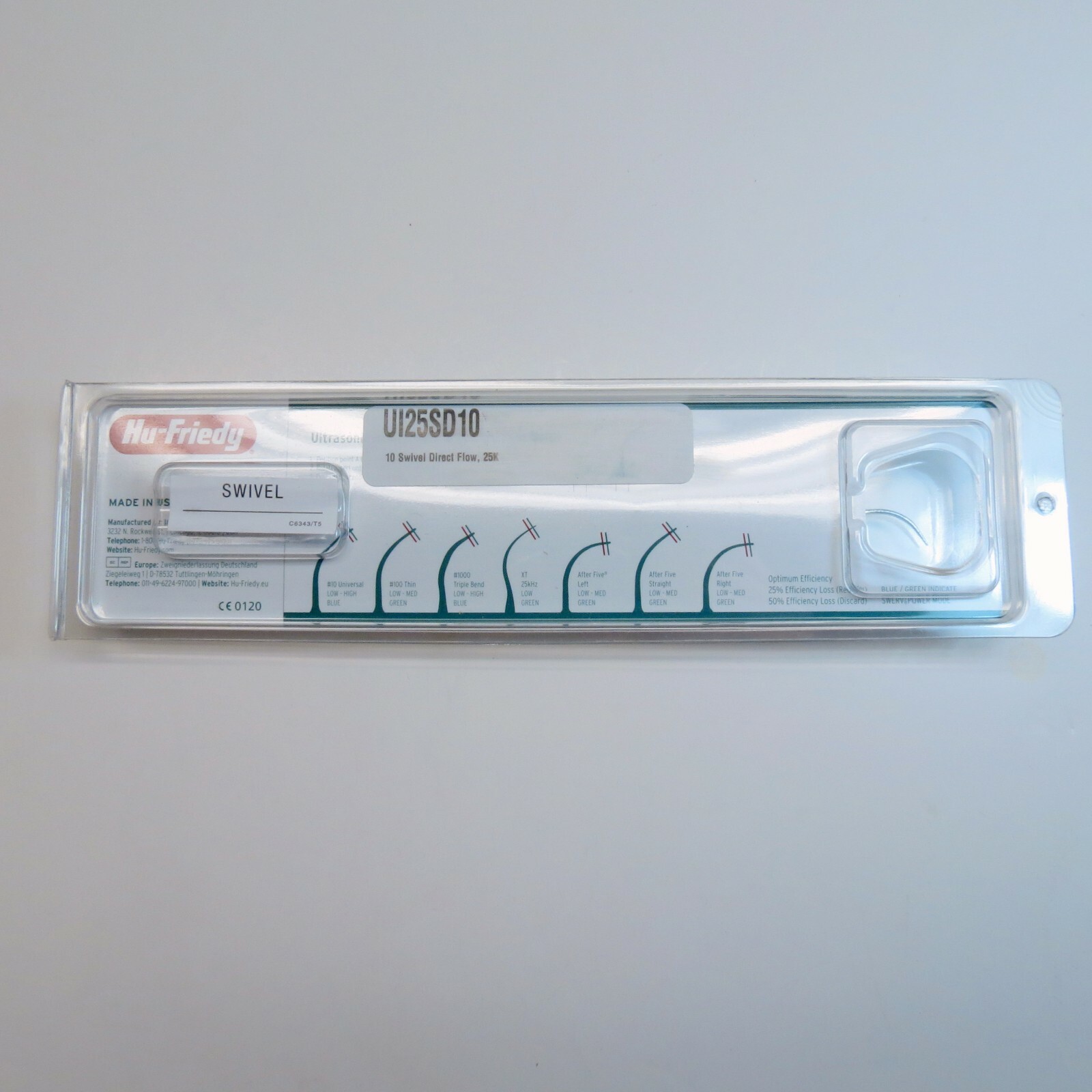 HU FRIEDY Insert Ultrasonic 25 kHz No.10 Swivel Direct Flow Universal UI25SD10