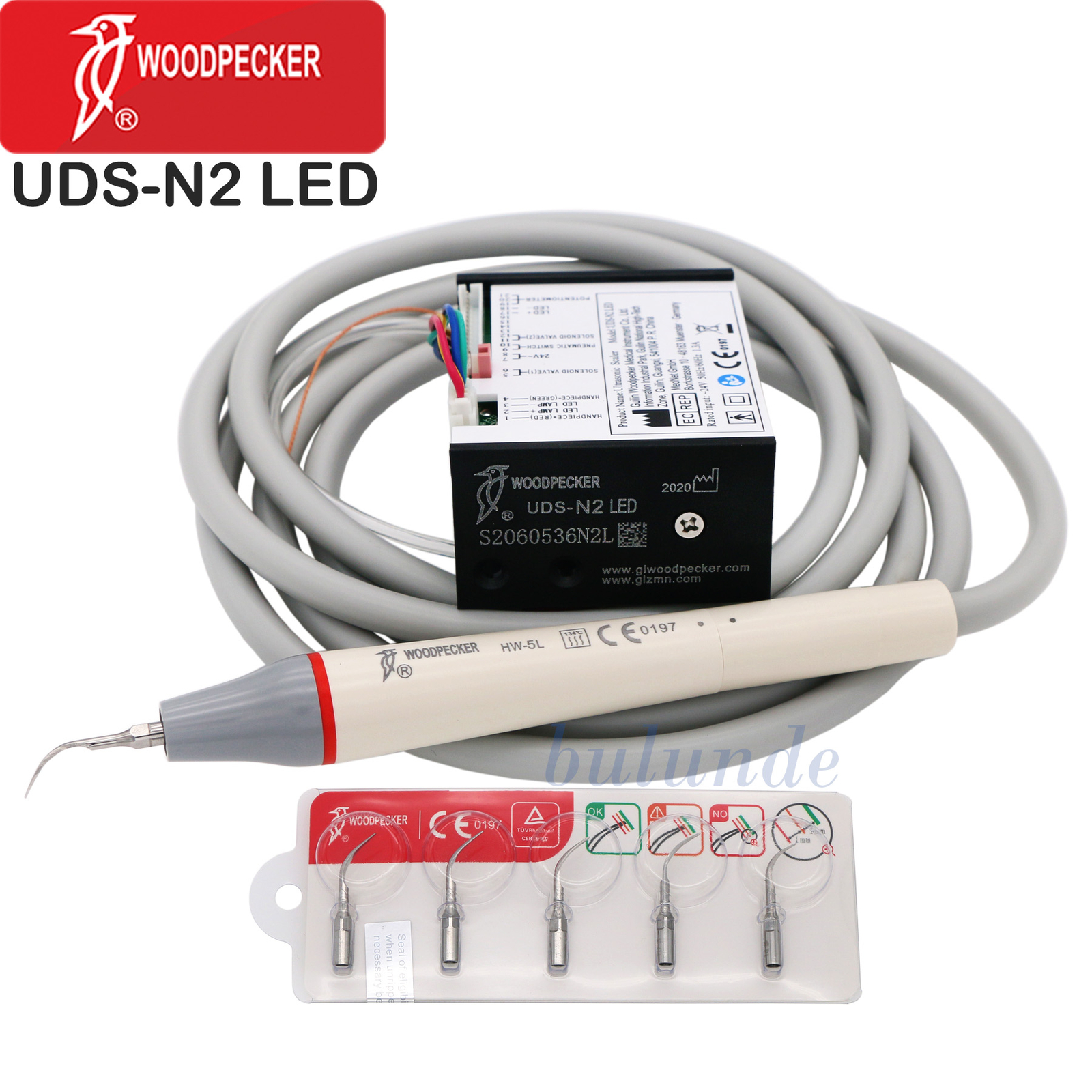 US Woodpecker Dental Ultrasonic Piezo Scaler Built in UDS-N2/3 LED Handpiece EMS