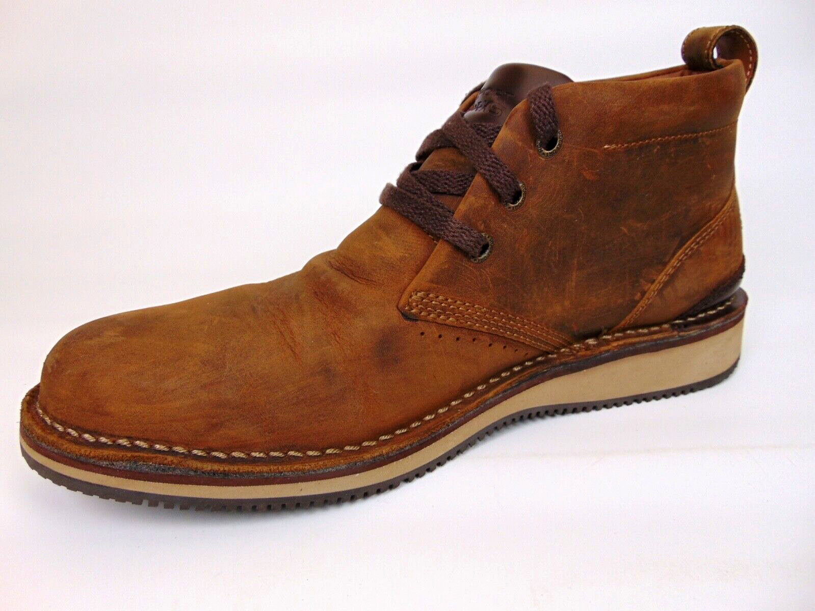 Rockport Mens Prestige Point Work Safety Toe Chukka Size 10.0 WIDE, Brown Leathe