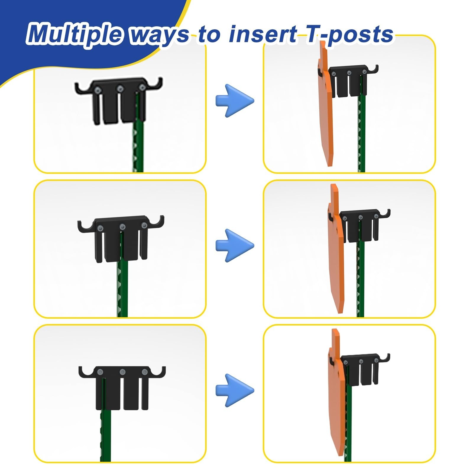 T-Post Target Hanger B- T-Post Hanger x2 -Black