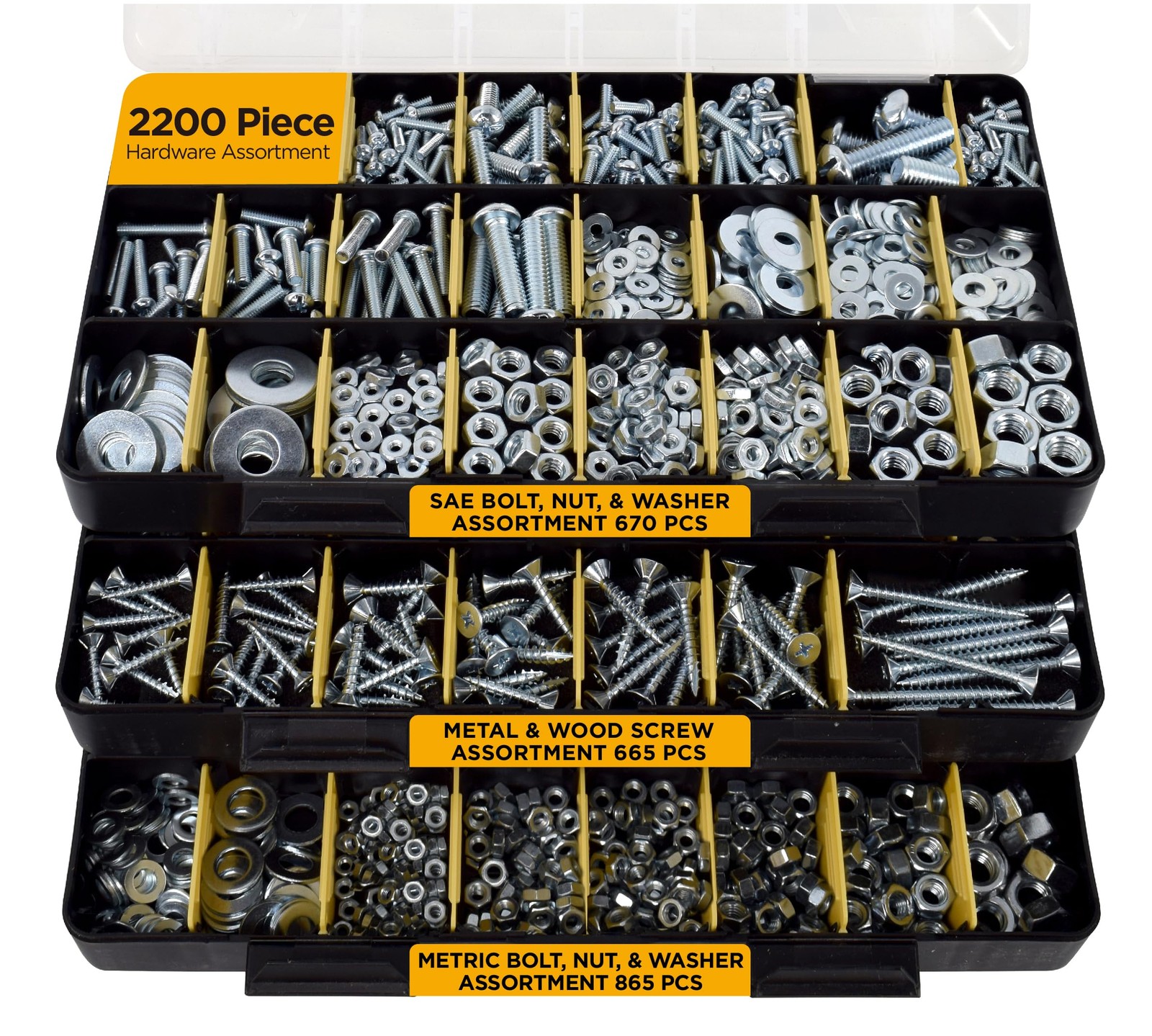 Jackson Palmer 2251PCS Hardware Kit – Bolts, Nuts & Screws Assortment Set Black