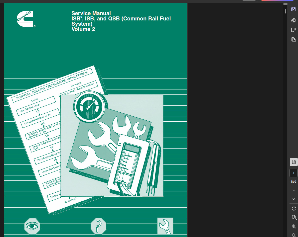 CUMMINS ENGINE ISB SERIES ISB5.9 MAINTENANCE REPAIR SERVICE MANUAL PDF ON USB