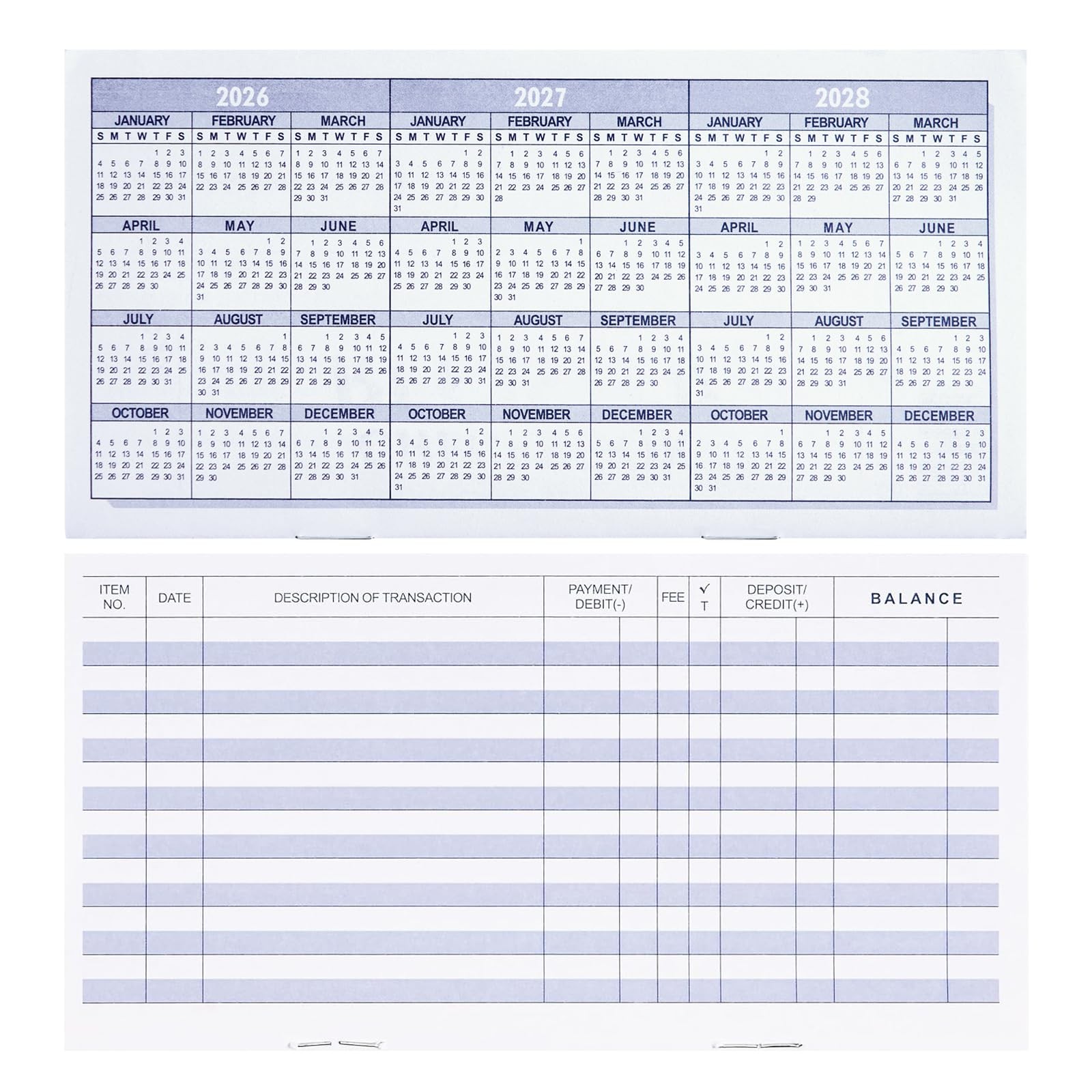 20 Pack Checkbook Register, Check Registers for Personal, Blank Ledger 20PCS