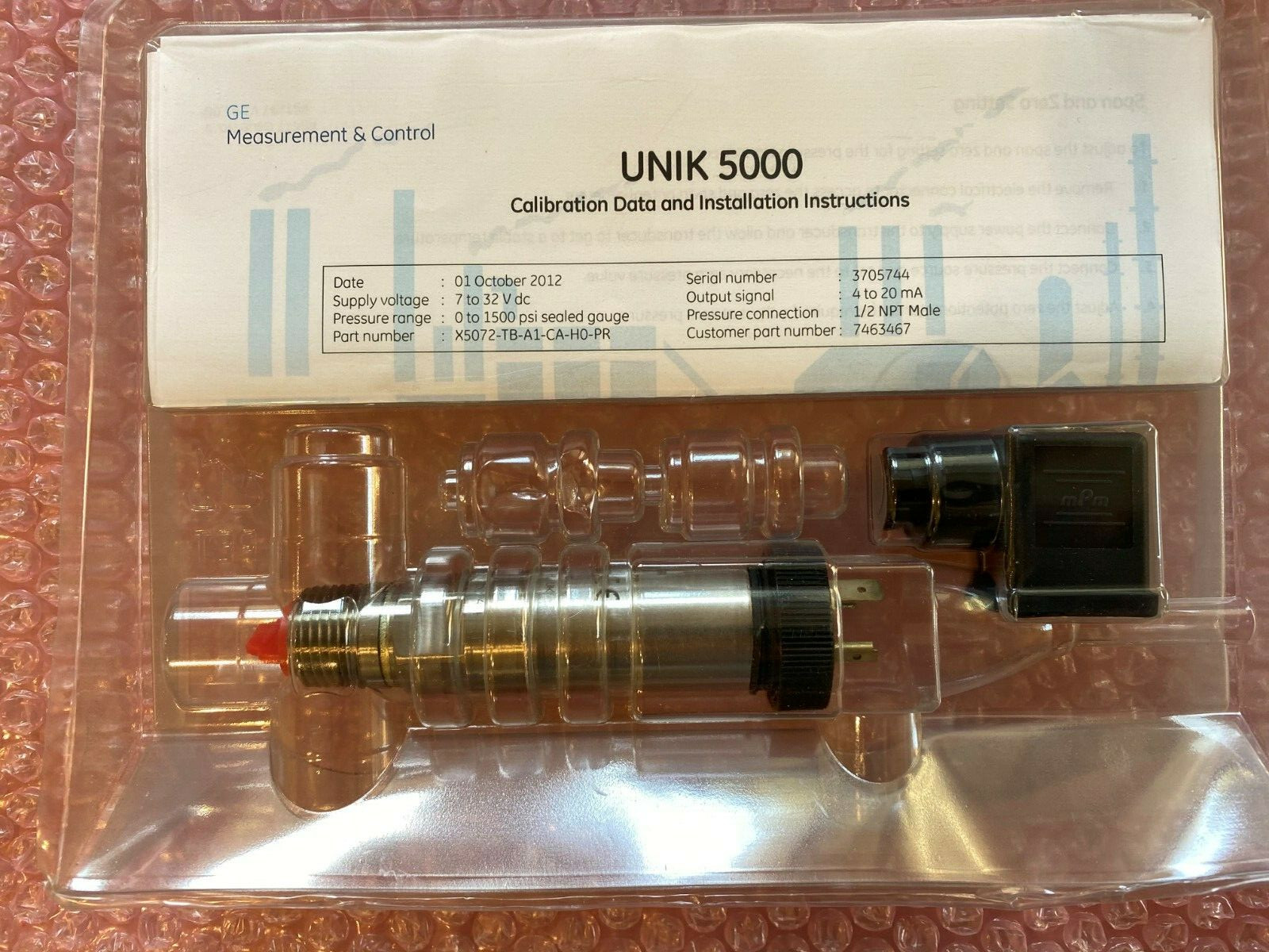 GE UNIK 5000 PRESSURE SENSOR *NEW IN BOX*