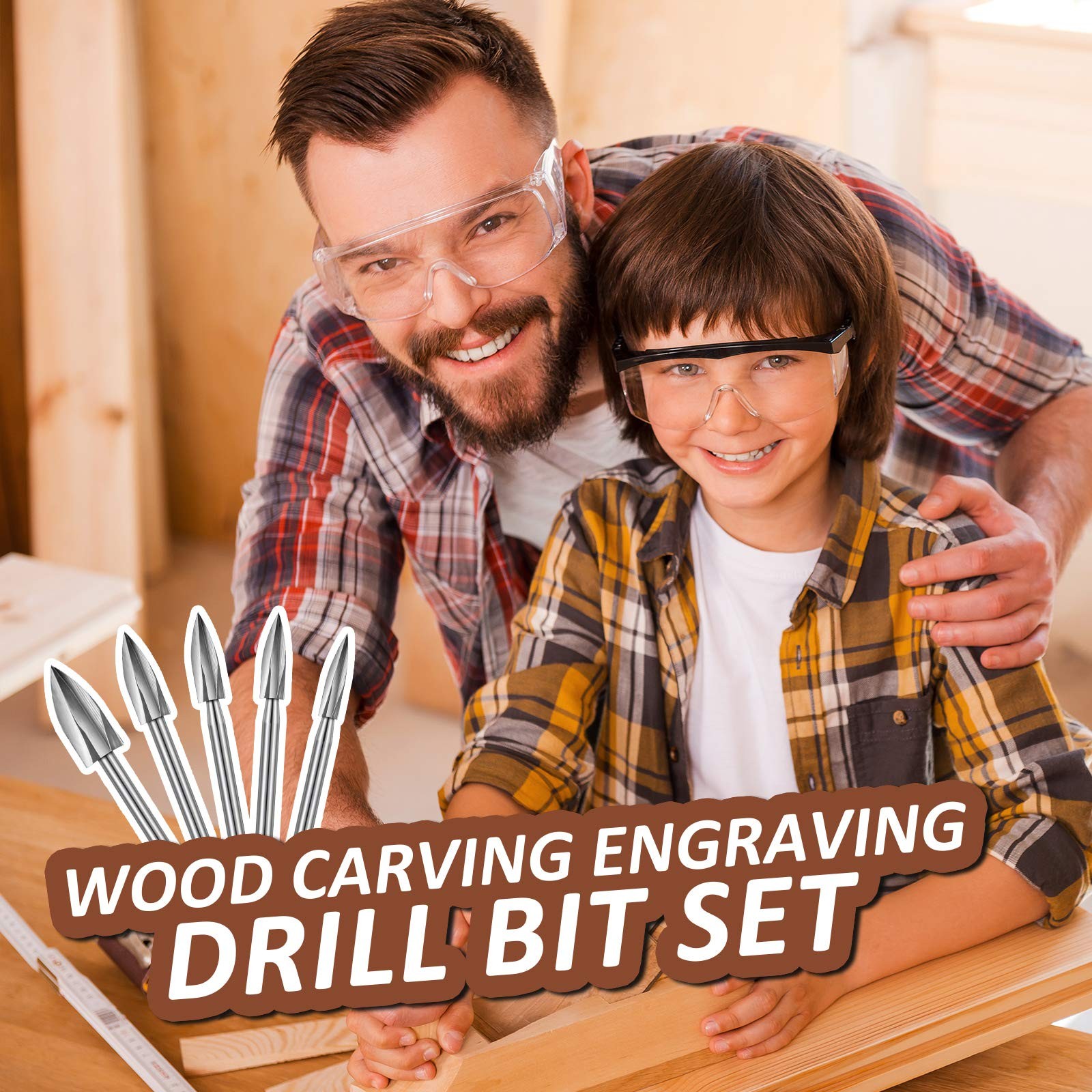 Honoson 15 Pieces Wood Carving and Engraving Drill 3 to 8 millimeters, Gray
