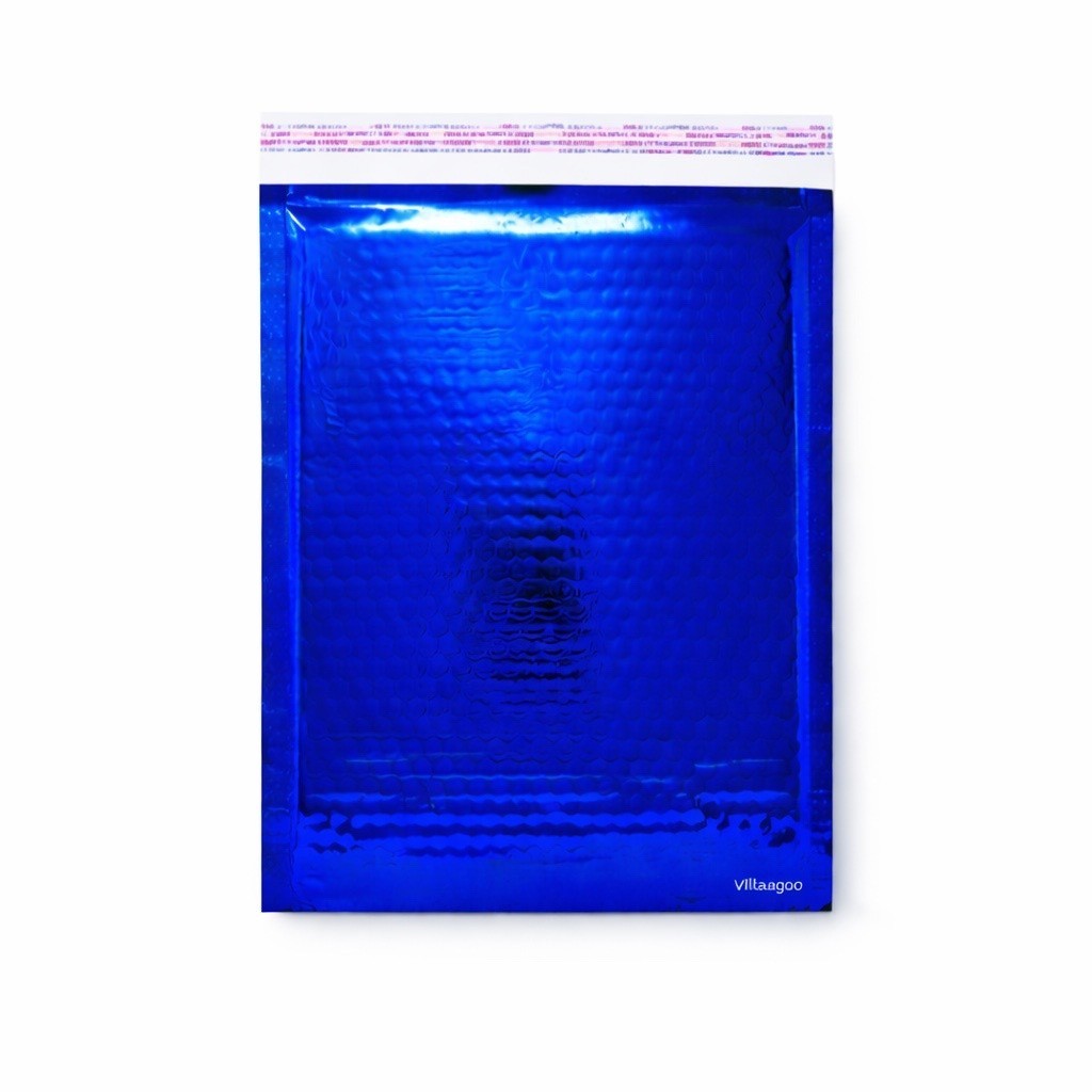 Metallic Blue Bubble Mailers 6.5×9 Peel-N-Seal Foil Padded Shipping Envelopes