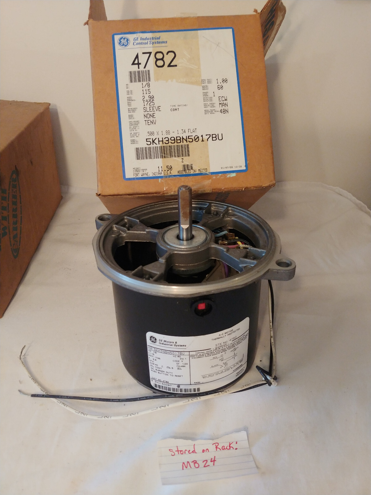 GE 4782 Industrial Control Systems, 5KH39BN5017BU, 1/8 HP MOTOR