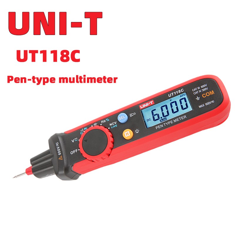Digital Multimeter Pen Type UNI-T UT118C Volt Tester 6000Bits TRMS NCV Live Test