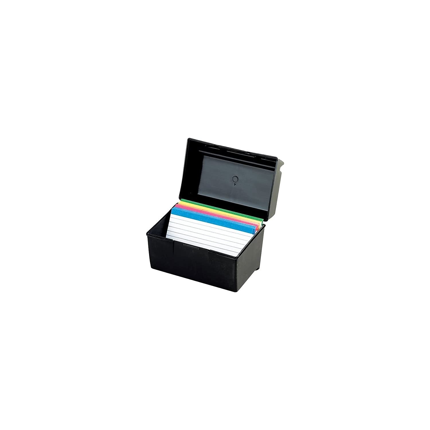 Oxford Plastic Index Card Box, 4 x 6 Inches, 400 Card Capacity, Black (01461)