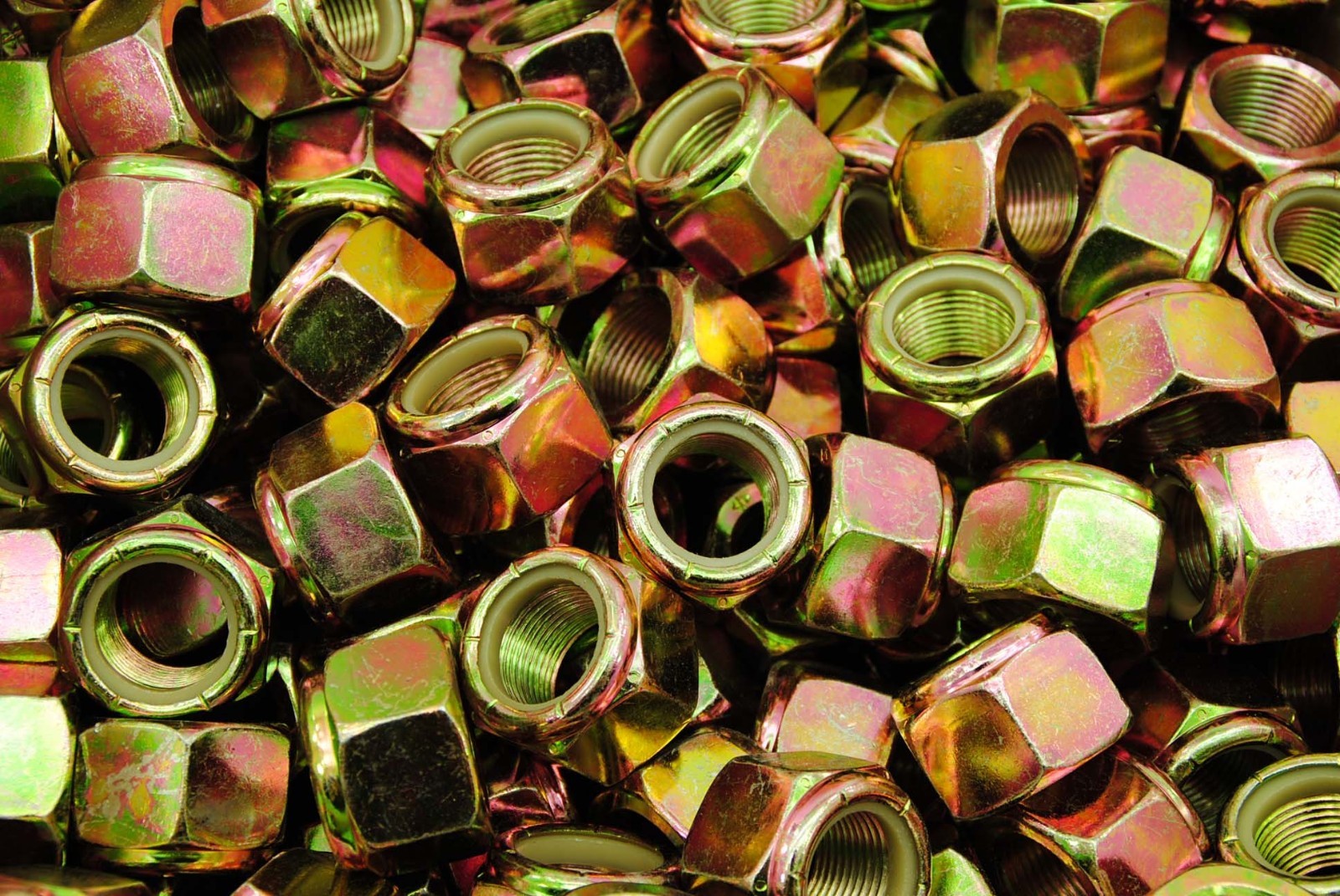 (10) Nyloc Grade 8/C 1″ Hex Locking Nuts 1-14 Yellow Zinc Plated Nylock 14 TPI