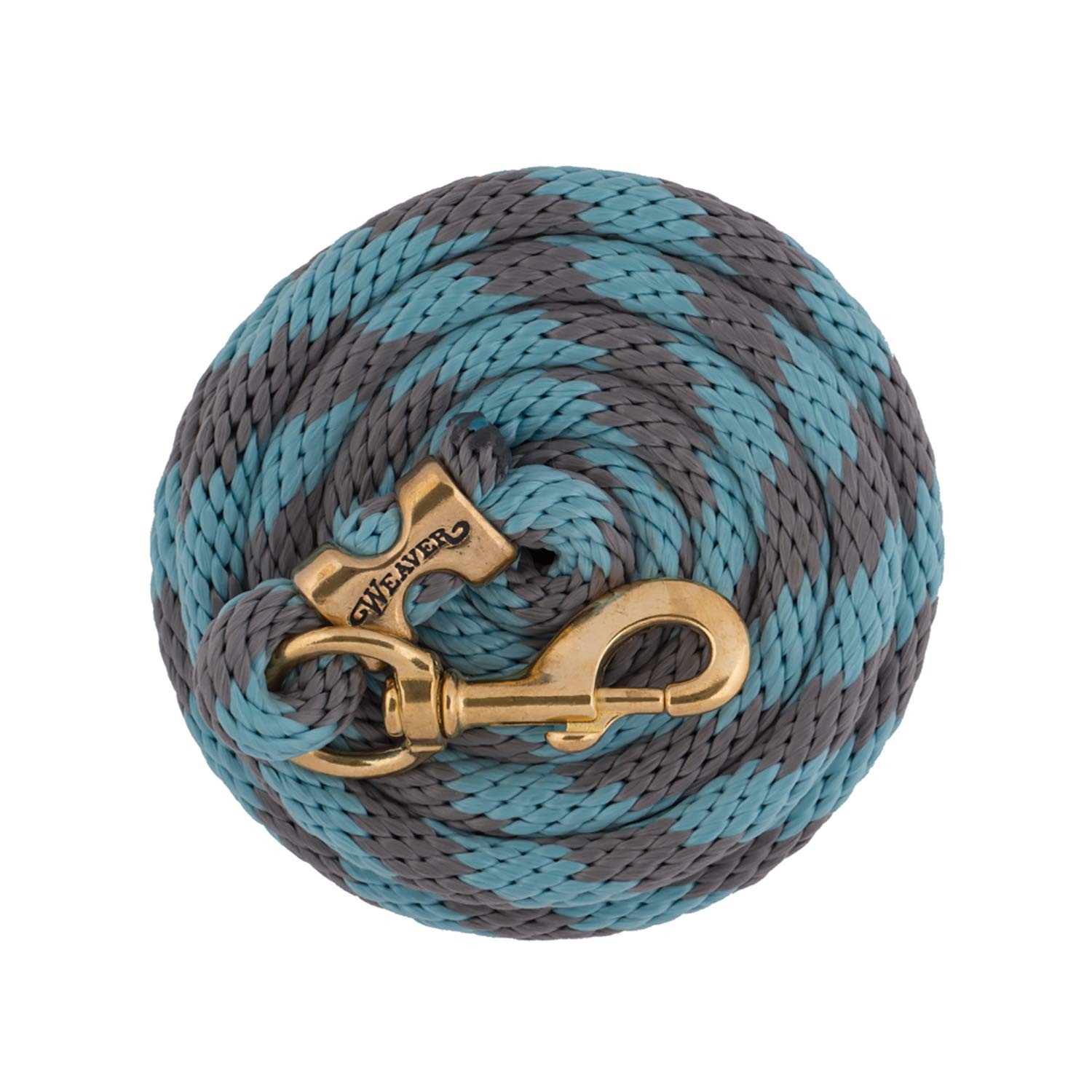 Weaver Leather Poly Lead Rope A Solid Brass 225 Snap Slate Blue/Titanium Gray
