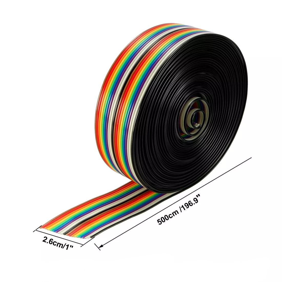 20 Wire / Pin 20P Rainbow Flat Ribbon IDC Cable Wire 5M/16Ft Length