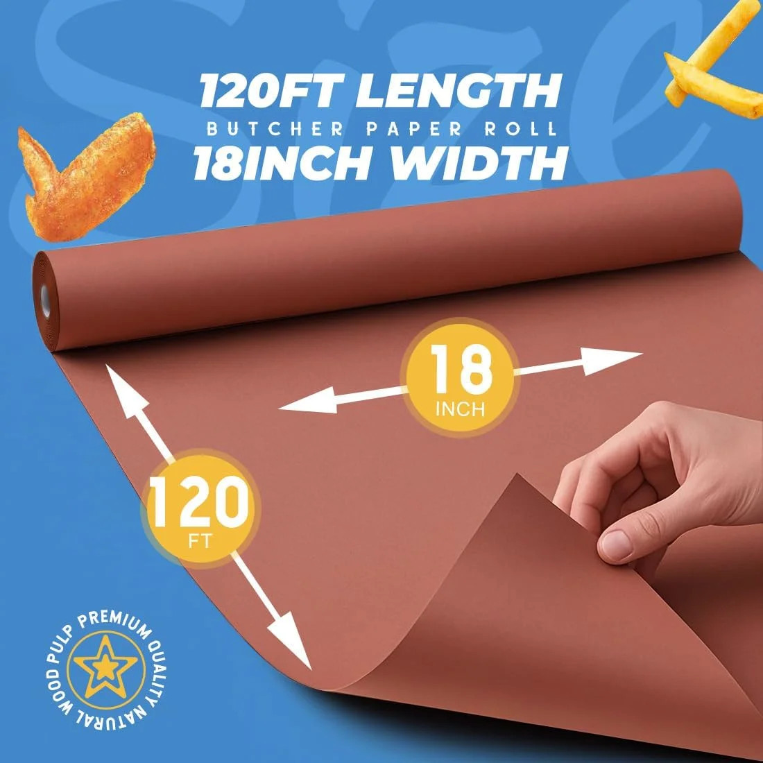 PH PERKHOMY Pink Butcher Paper Roll 18″ x 1440″ (120′) for Smoker BBQ Grilling S