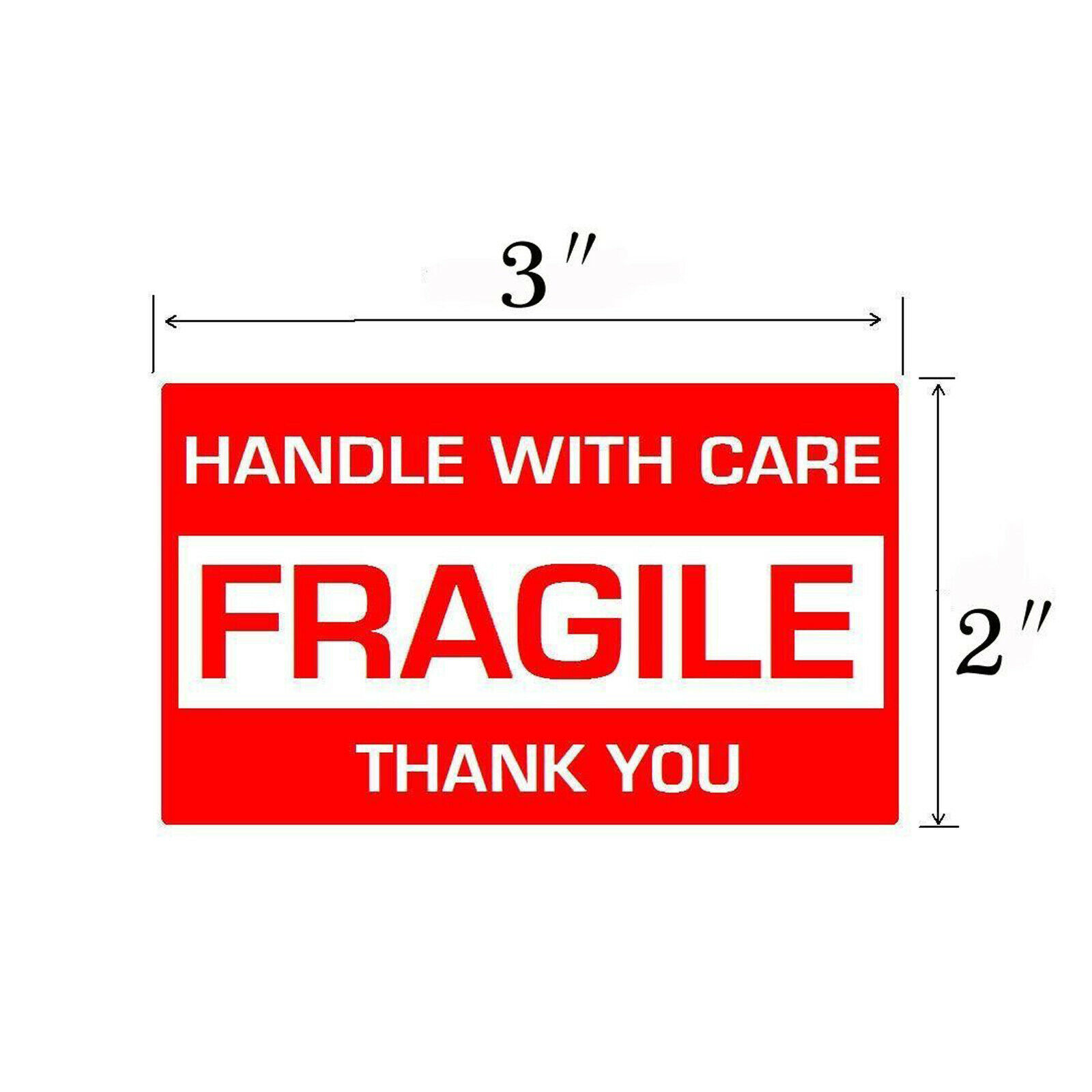 1-10 Rolls 2×3 Mailing Fragile Labels FRAGILE HANDLE WITH CARE Stickers 500/Roll