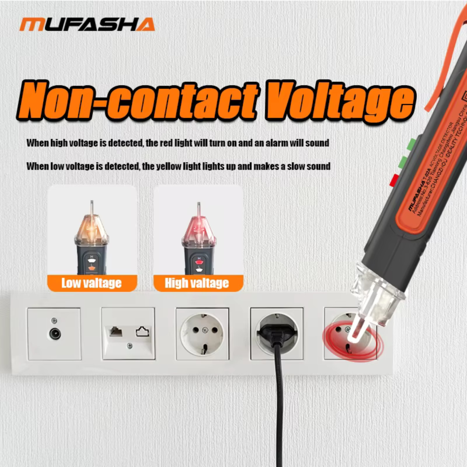 Non-Contact Voltage Detector 12-1000V AC Tester Pen Smart Breakpoint Finder Tool