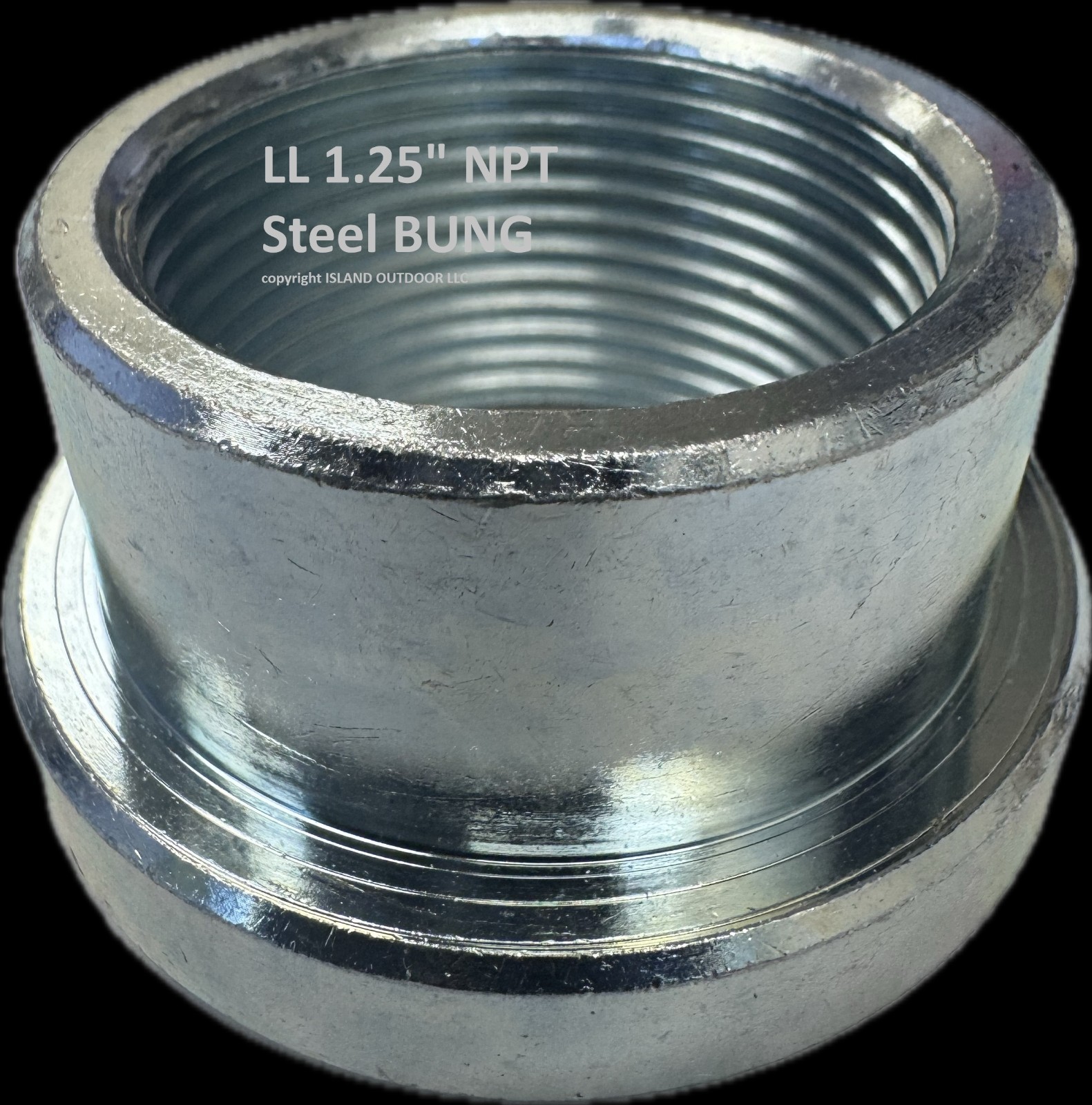 1.25” NPT Steel Stepped Bung, Female Weldable Bung – Steel – 1-1/4 inch NPT