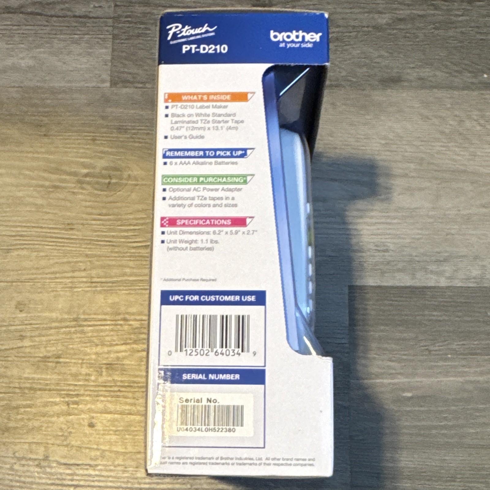 Brother P-Touch PT-D210 Compact Label Maker, 30-Label Memory