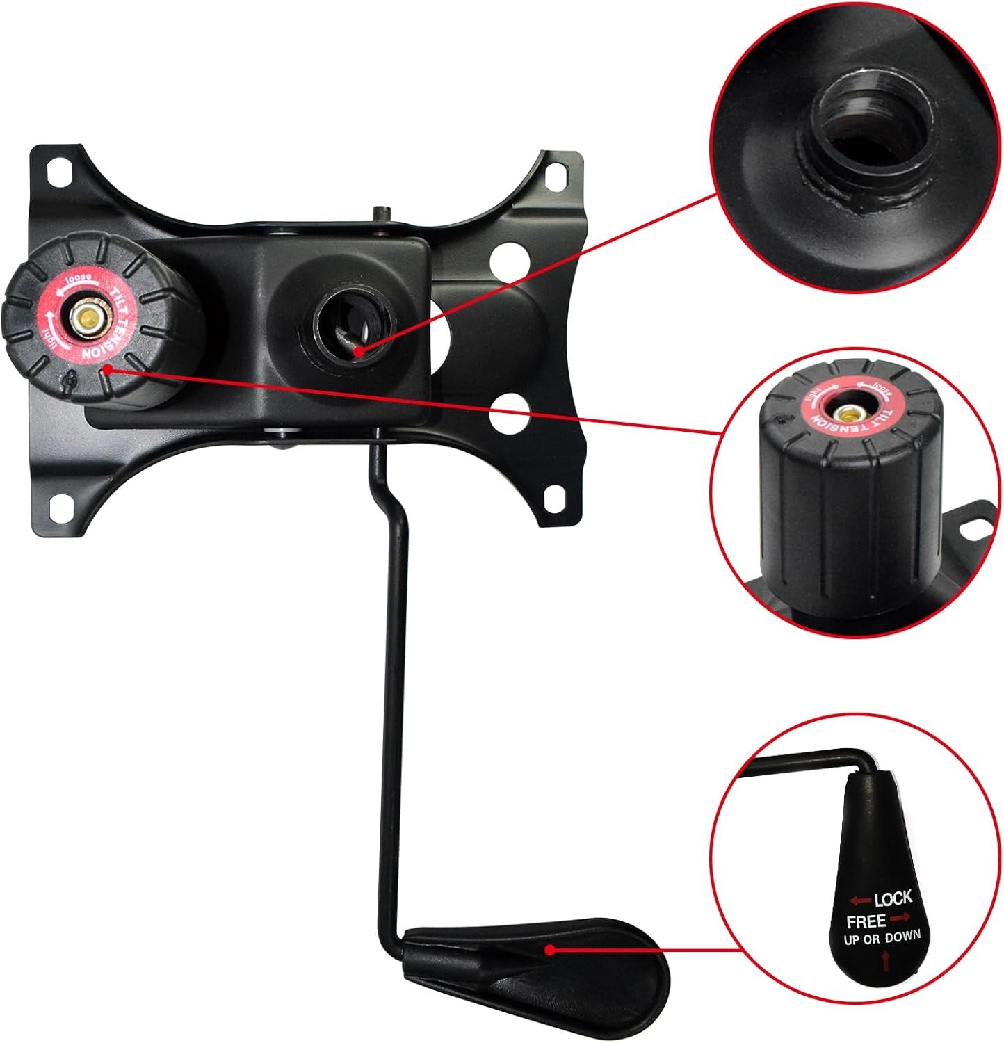 Heavy Duty 300 LBs Office Chair Tilt Mechanism Replacement Parts, 5.9» x 8.6″ M