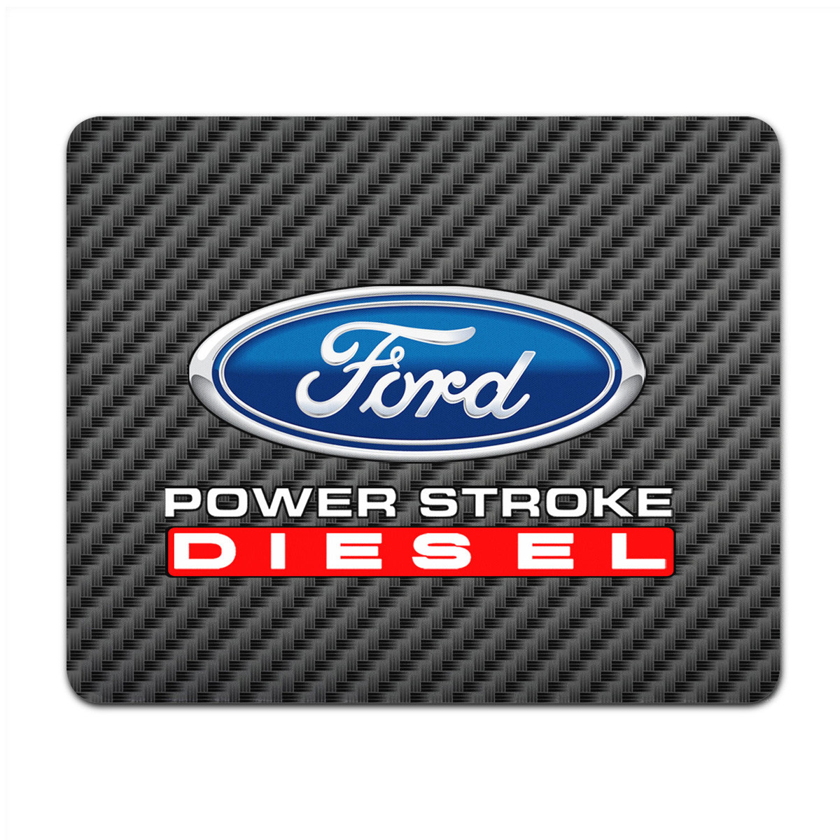 Ford Power Stroke Diesel Black Carbon Fiber Texture Graphic PC Mouse Pad
