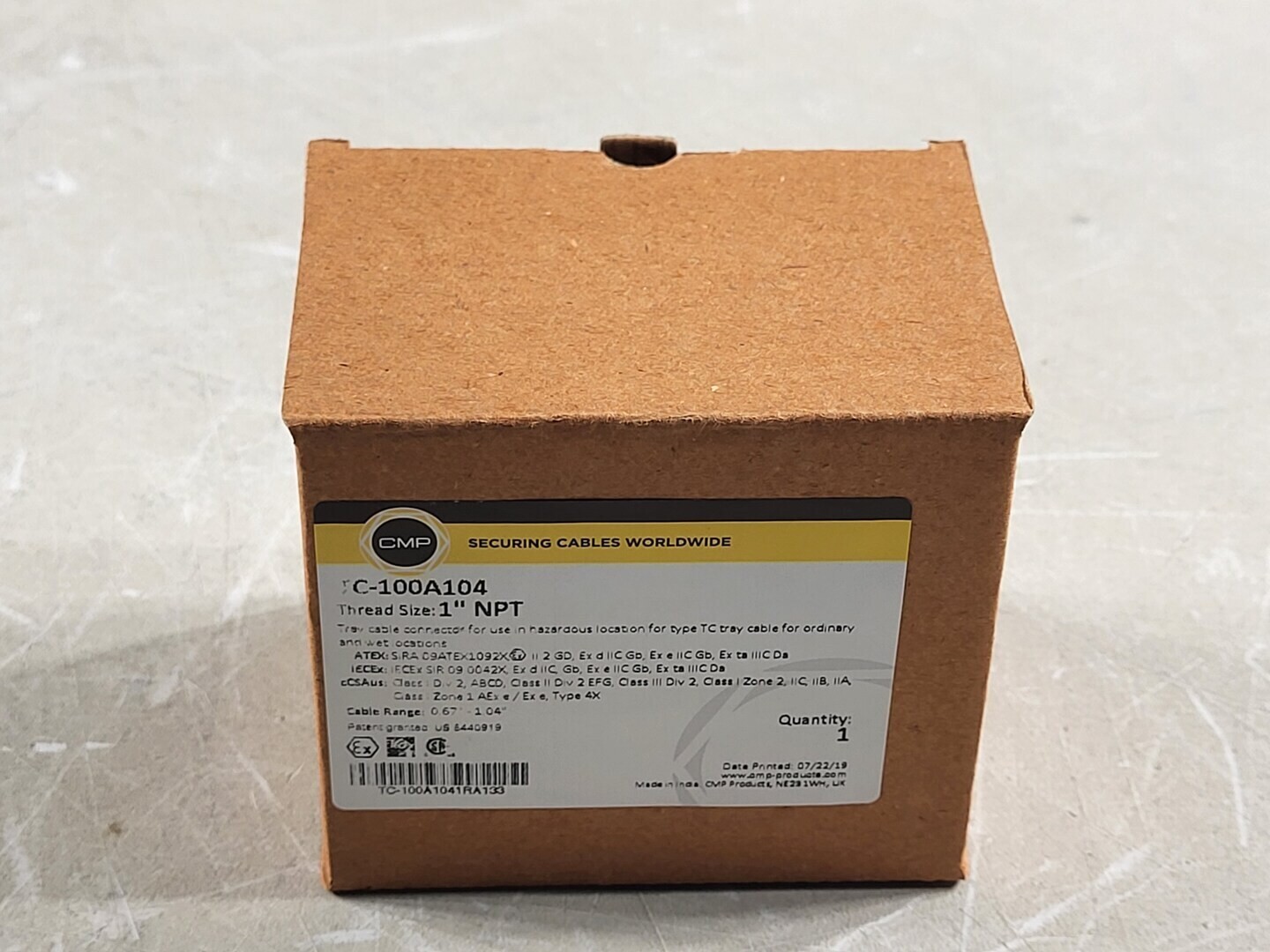 SURPLUS NEW CMP TC-100A104 1″ Cable Gland (Box of 10 pcs) – Conduit & Cable