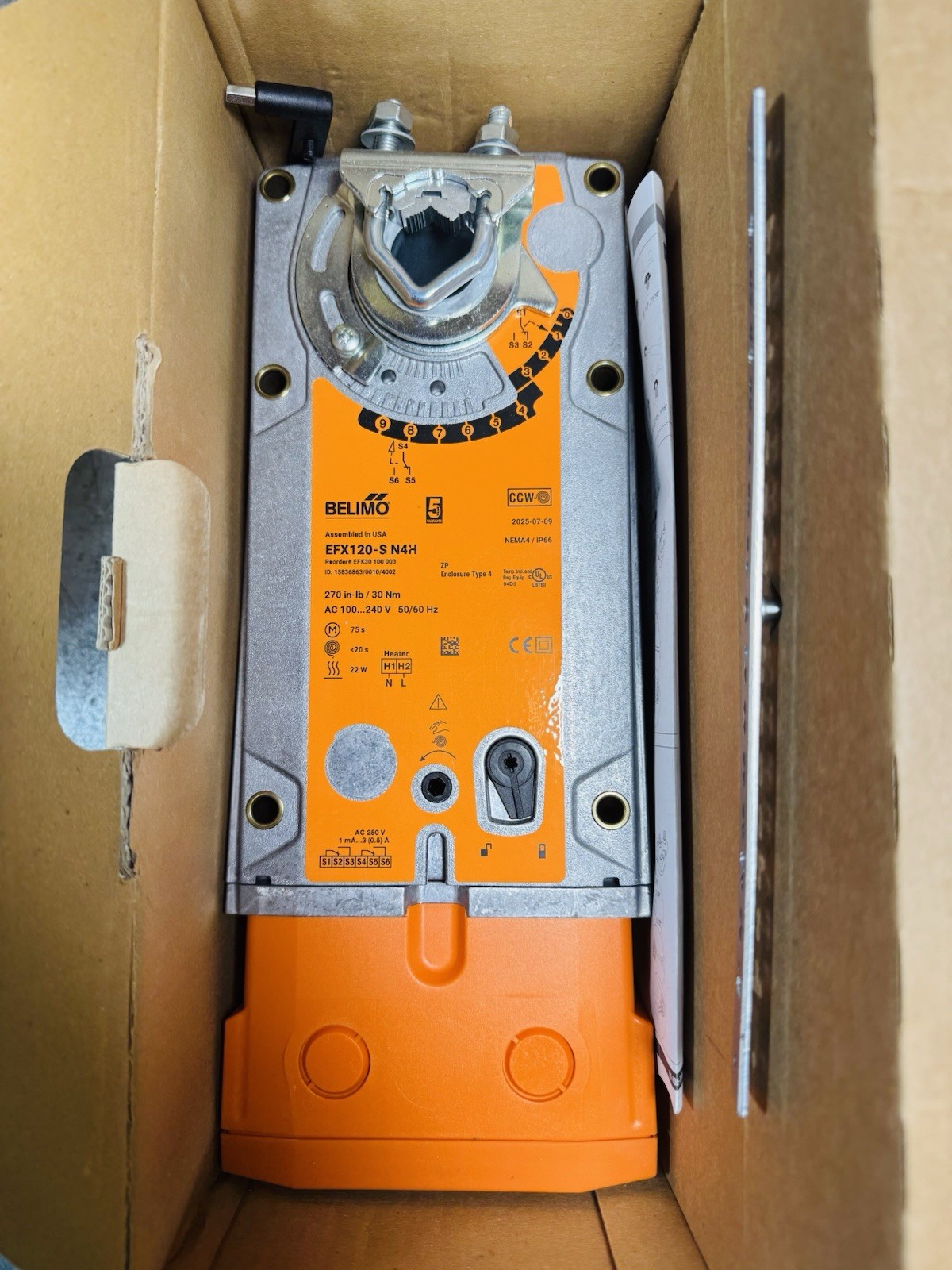 Belimo EFX120-S N4H Fail-Safe Damper Actuator AC 100-240V 50/60Hz MPN