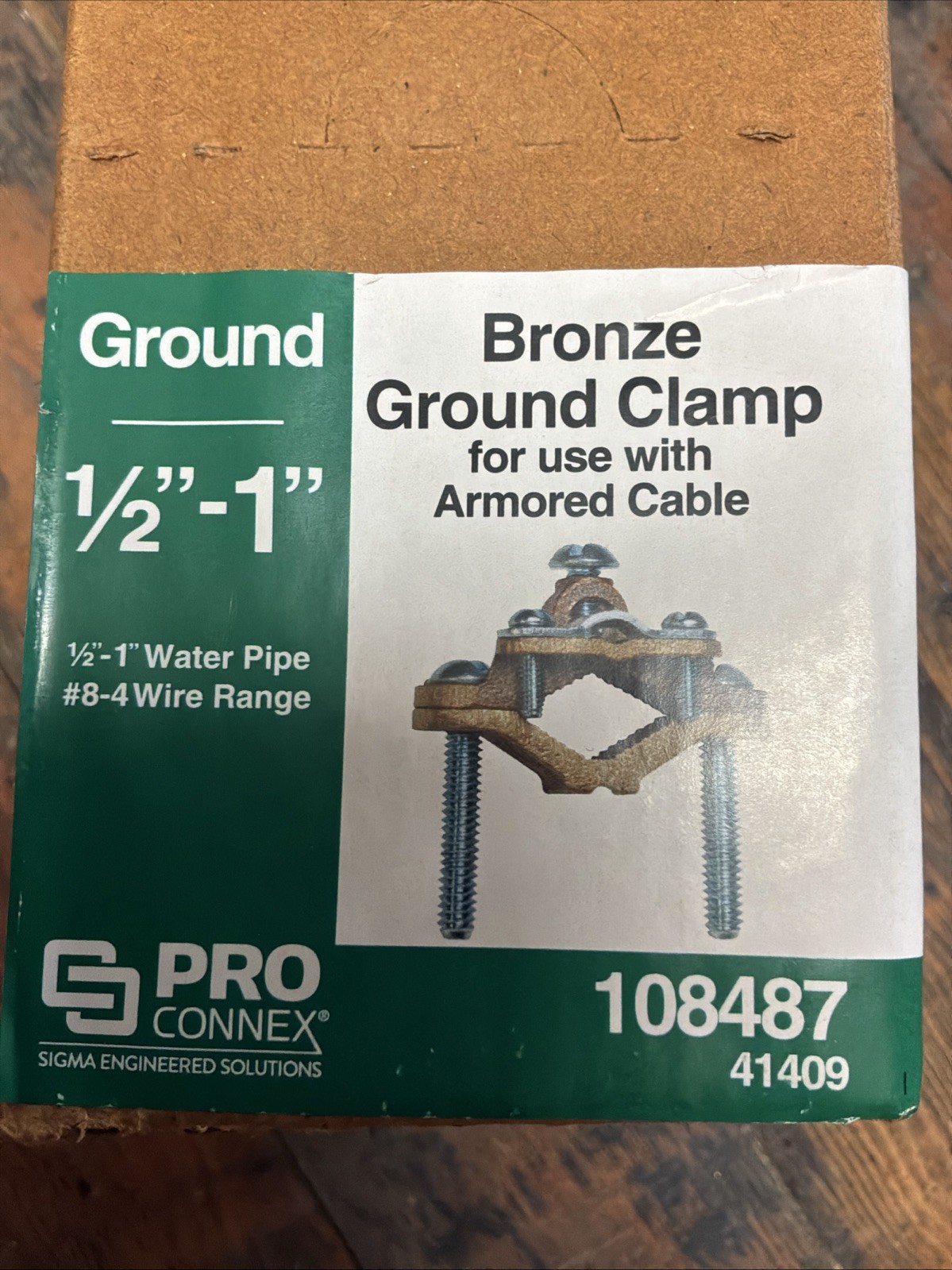 Bronze Ground Clamp For Use With Armored Cable 1/2”-1” Waterpipe #8-4 Wire Range