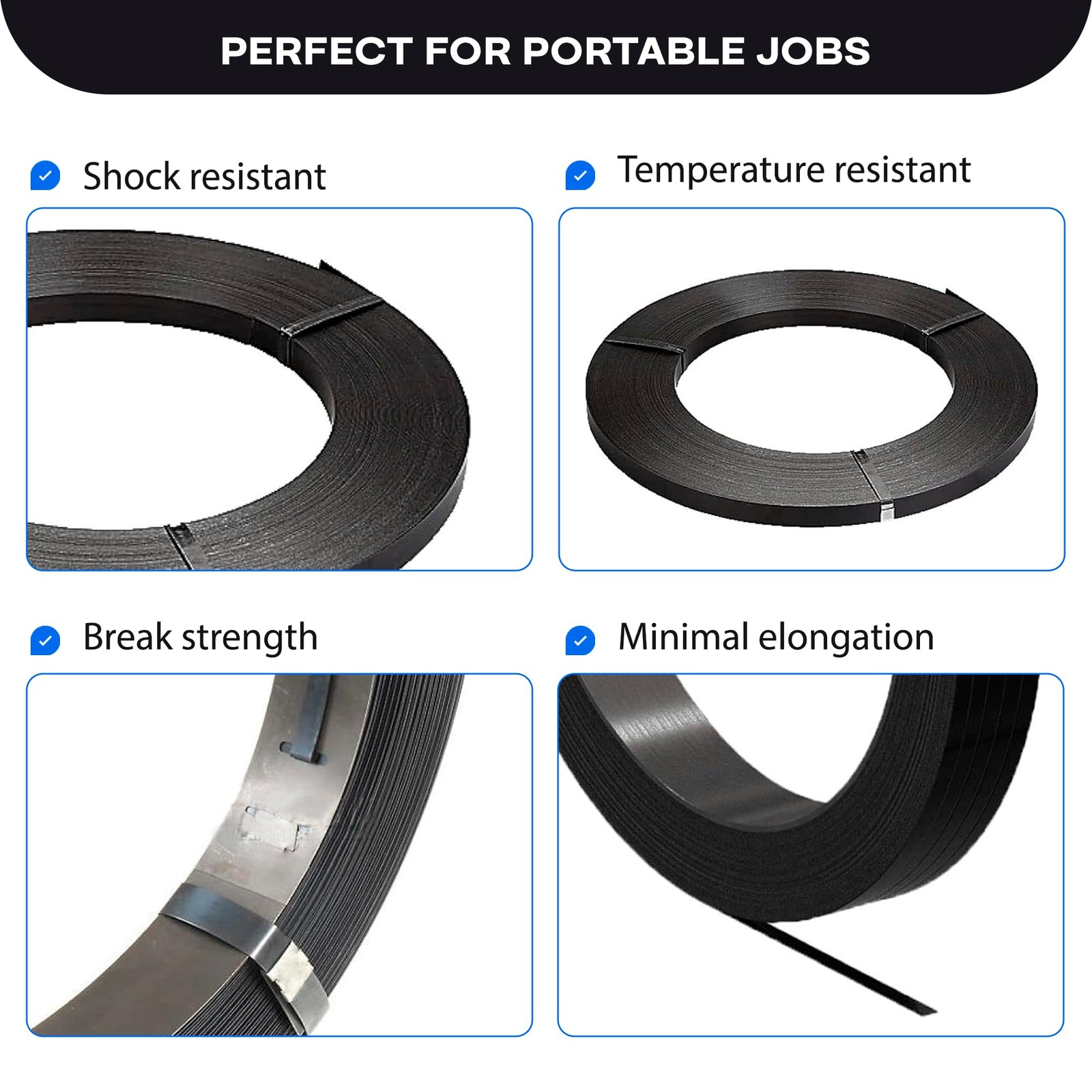 IDL Packaging 1/2″ x .020″ x 200′ Steel Strapping Coil 1/2W” x 200L’, Black