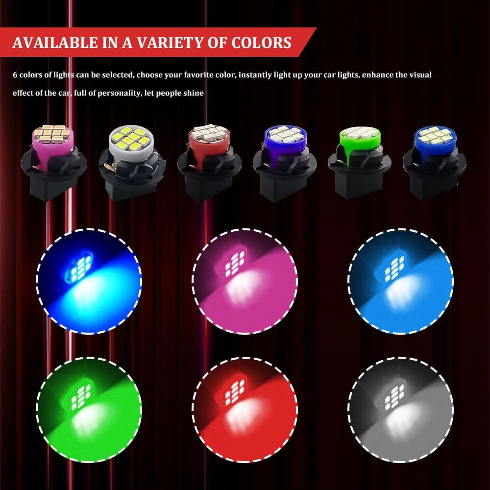 10PCS T10 194 168 LED Dash Instrument Light Bulbs with Twist Lock Color: Blue