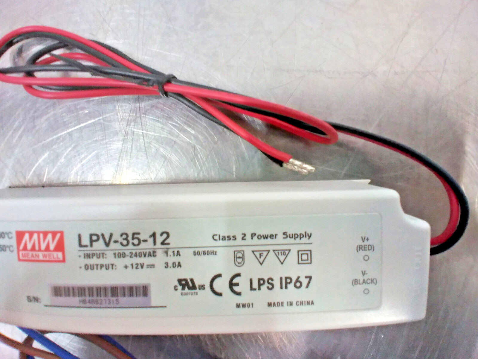 Mean Well LPV-35-12, Power Supply LED Driver, C.V., Out 12Vdc / 3A / 36W