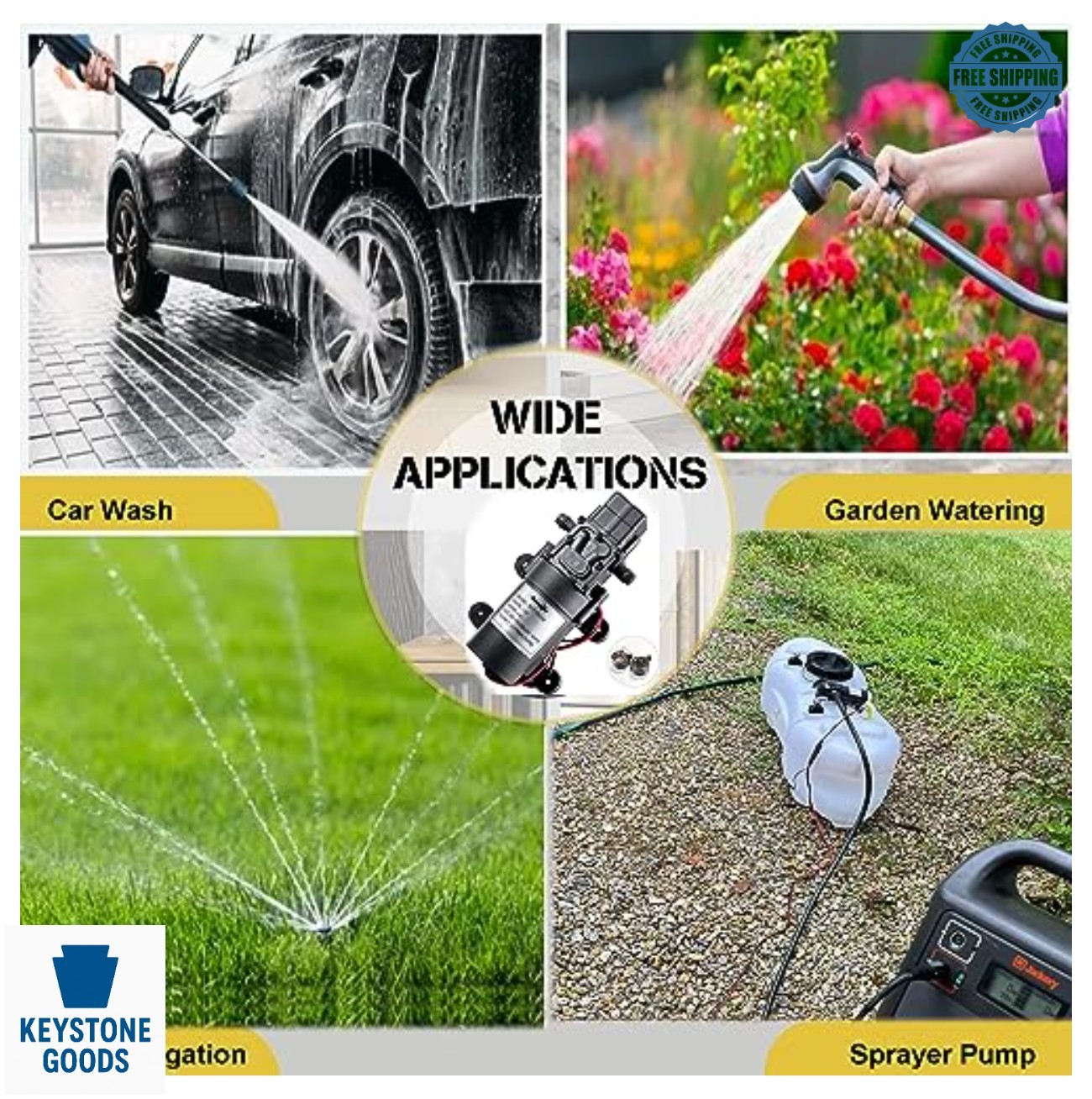 12V DC Diaphragm Pump Self Priming 80 PSI 1.2 GPM Sprayer Marine Boat ATV