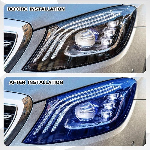 Blue Self-Adhesive Vinyl Tint Film for Car Taillight Headlight Fog Color: Blue