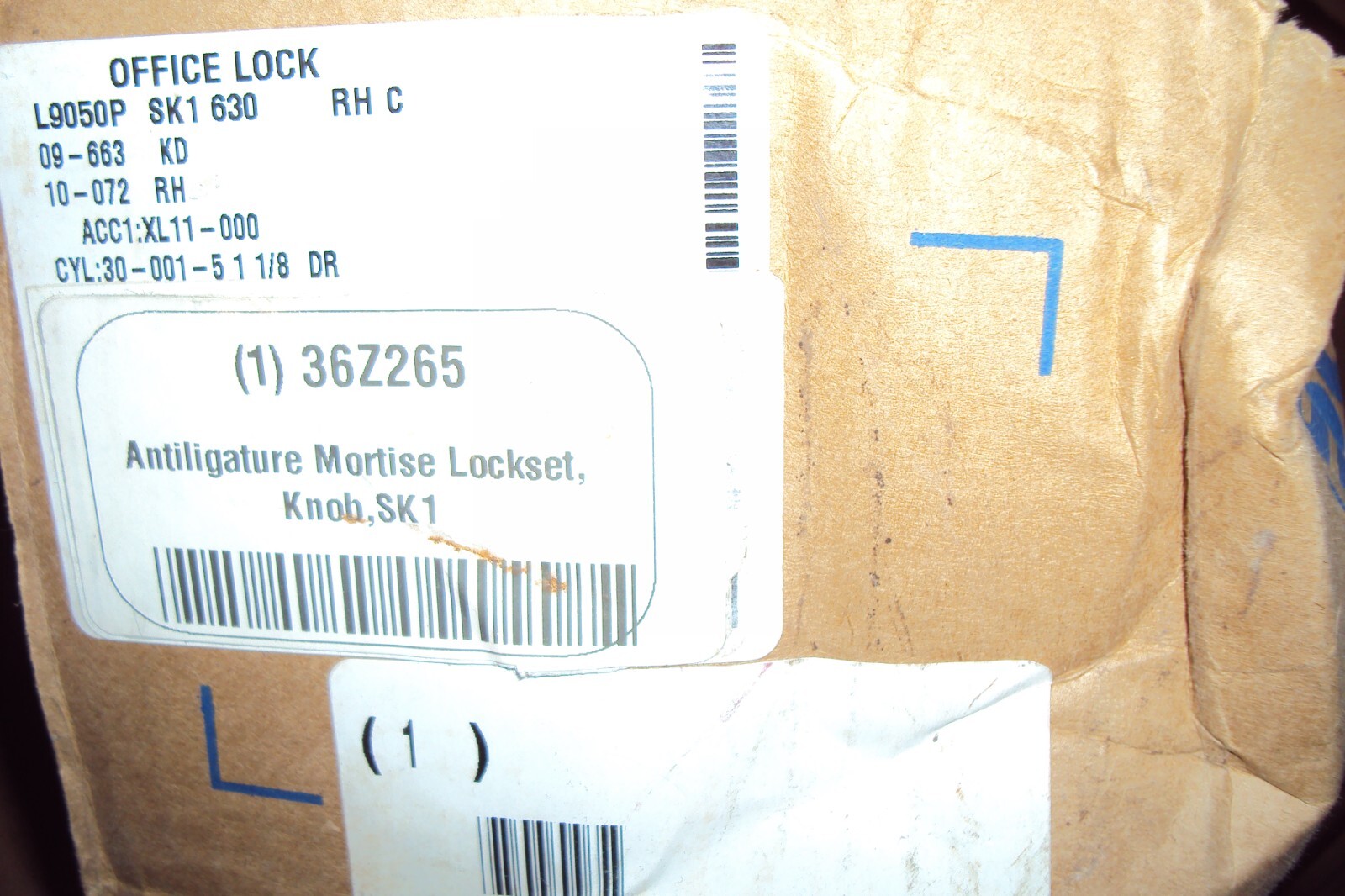 SCHLAGE L9050P 630 RH OFFICE LOCK , ANTILIGATOR MORTISE , SK 1